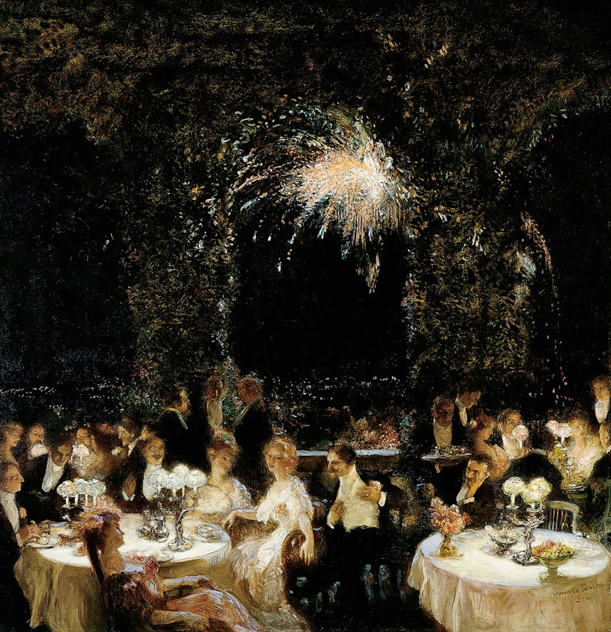 Diner in het casino by Gaston La Touche - 1906 - 99.1 x 95.6 cm 