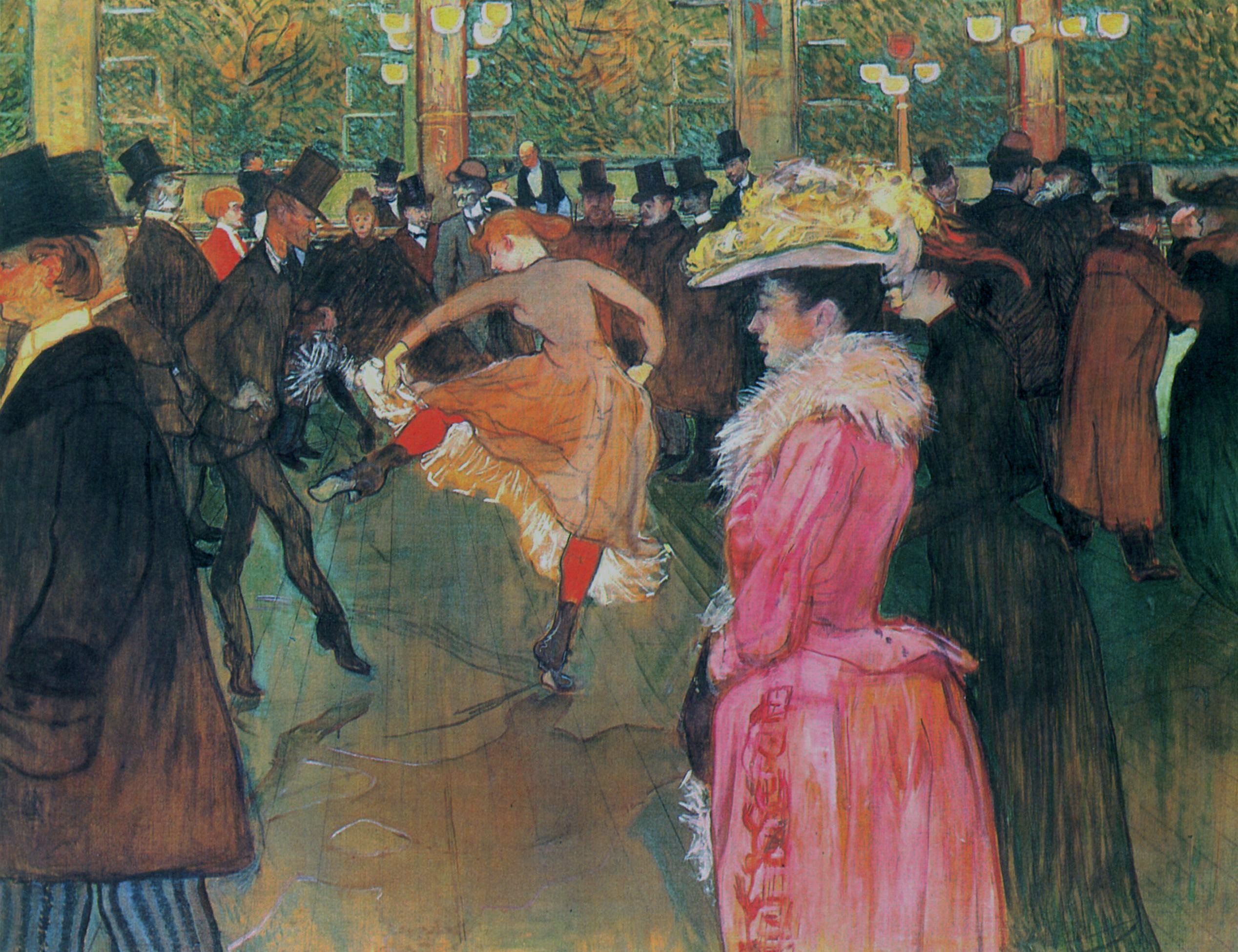 Bij de Moulin Rouge, de dans by Henri de Toulouse-Lautrec - 1890 - 115,5 × 150 cm 