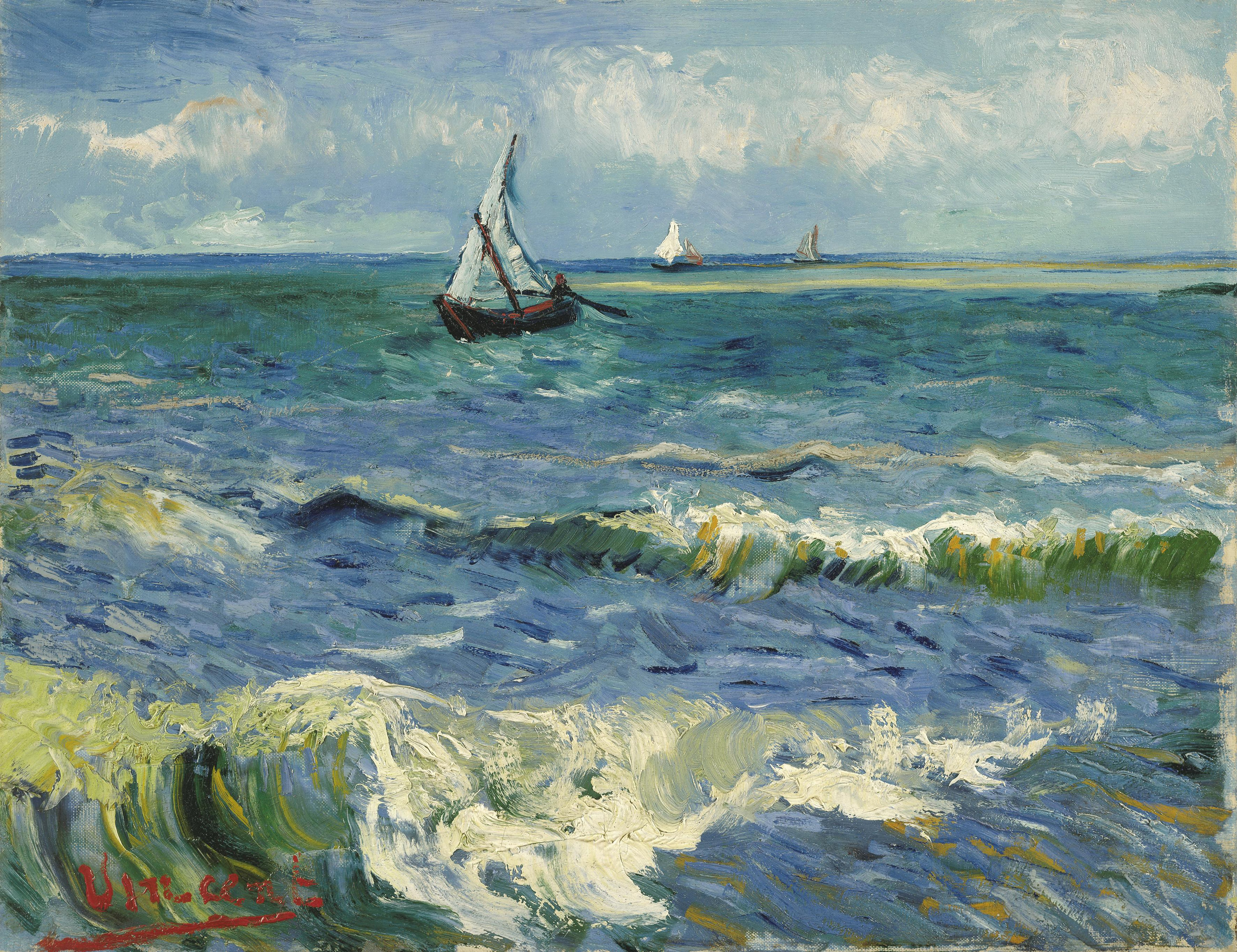 Tengeri táj a Les Saintes-Maries-de-la-Mer közelében by Vincent van Gogh - 1888 - 50,5 x 64,3 cm 