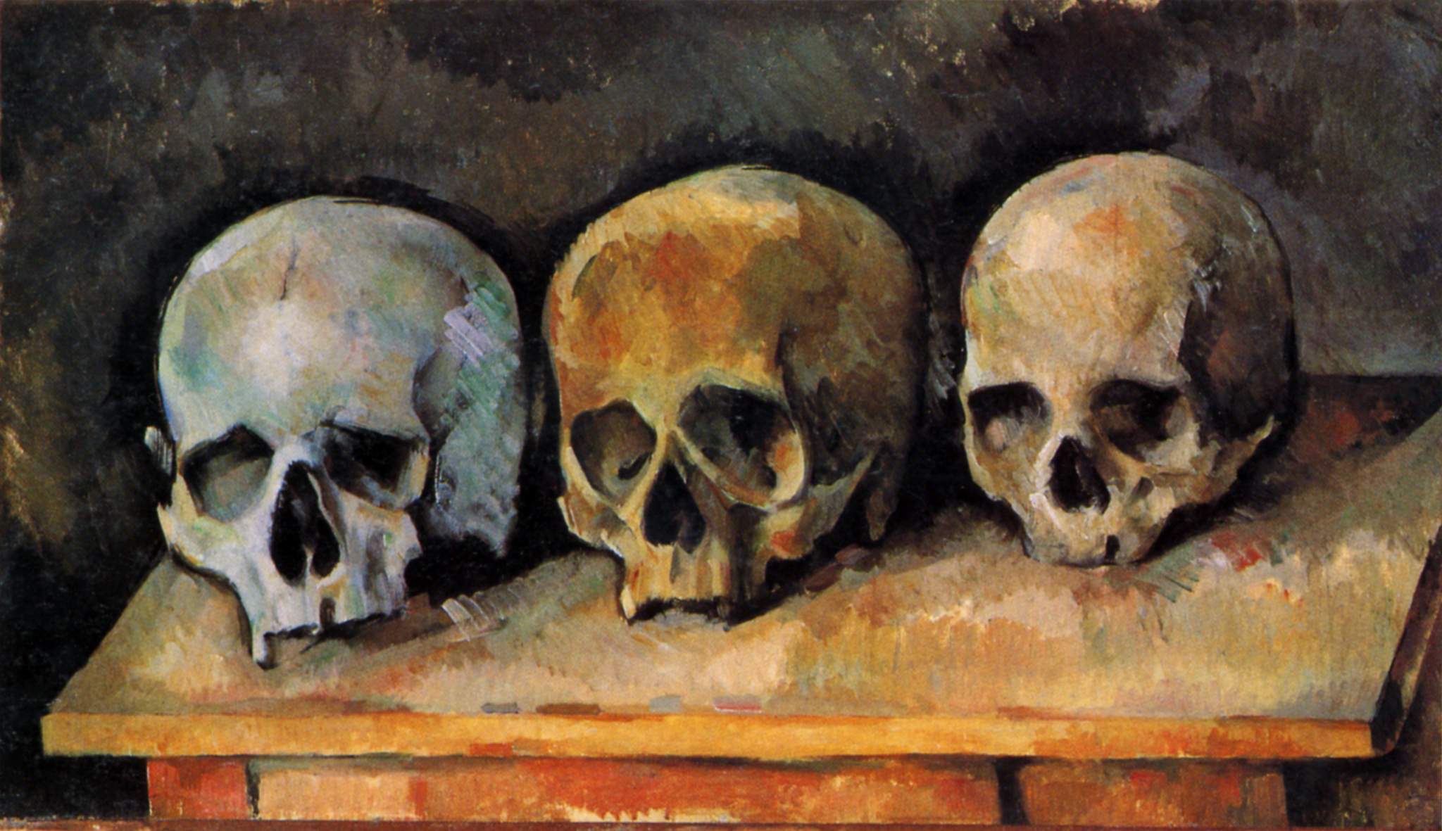 The Three Skulls by Paul Cézanne - c. 1900 - 34.9 x 61 cm Detroit Institute of Arts