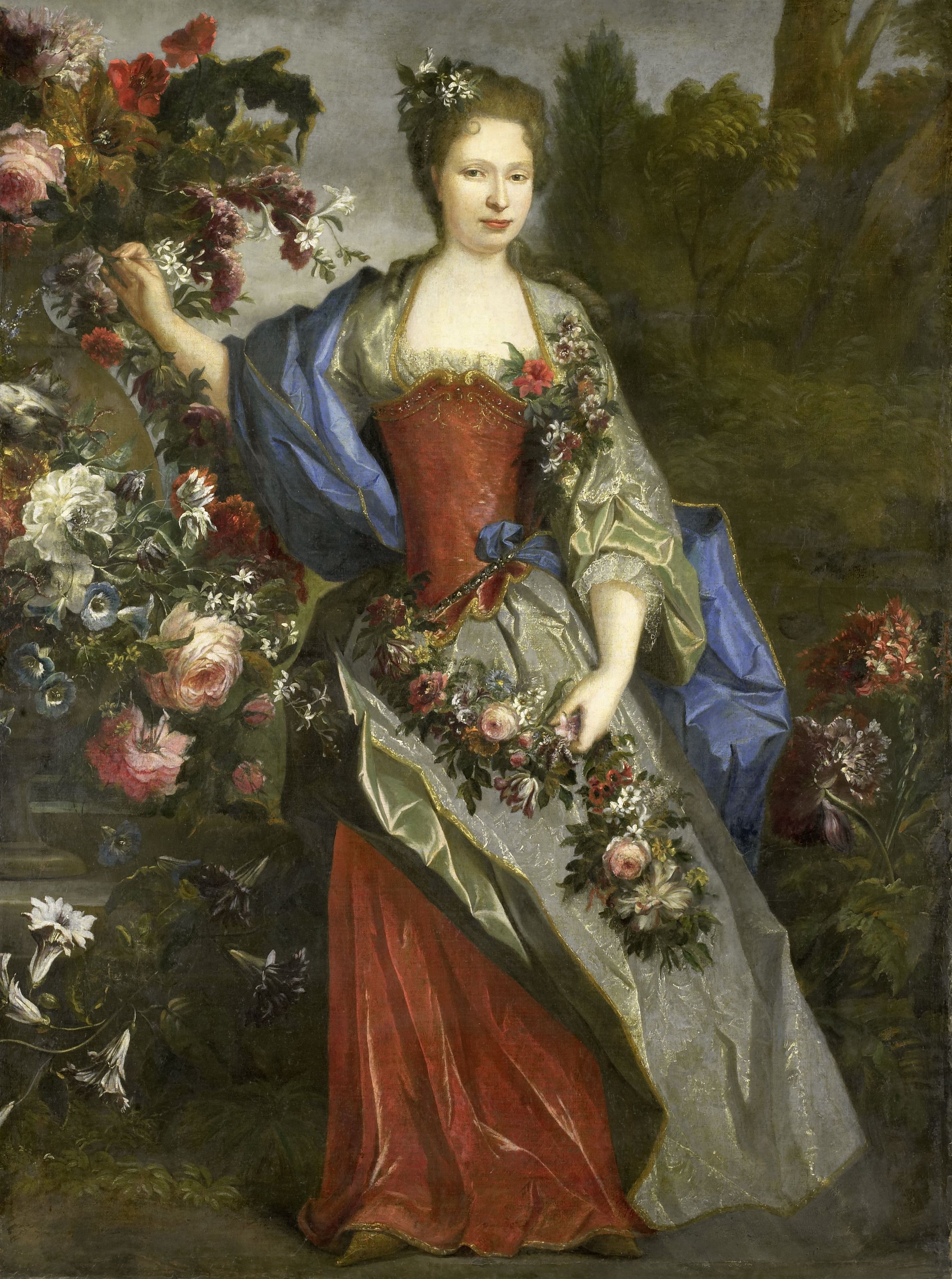 妇女的肖像 by 尼古拉 · 德 · 拉吉利耶 - 1690-1740年 - 179 x 134 厘米 