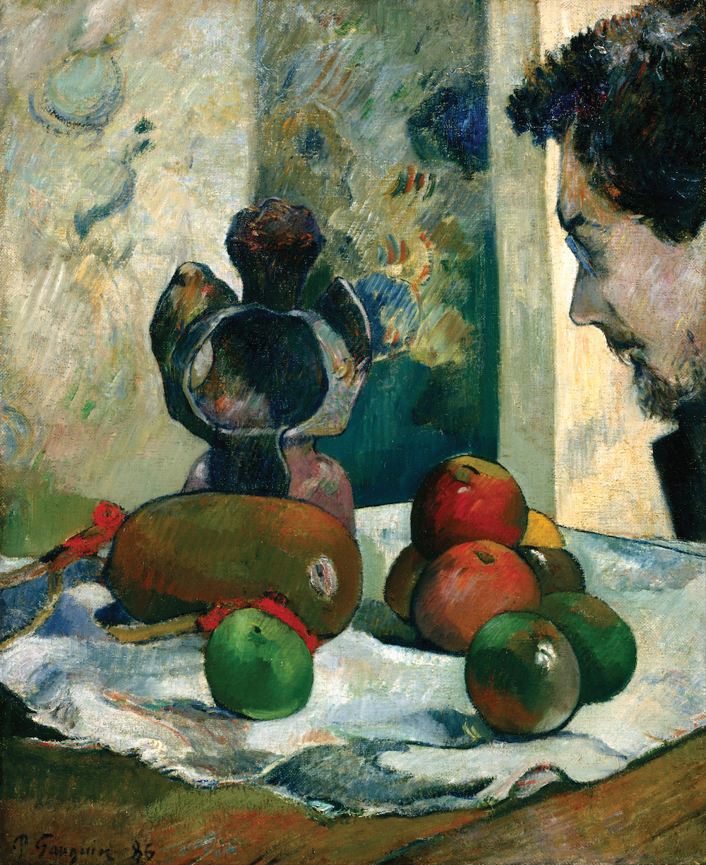 靜物與拉瓦爾側面輪廓 by Paul Gauguin - 1886 - 46 x 38 cm 