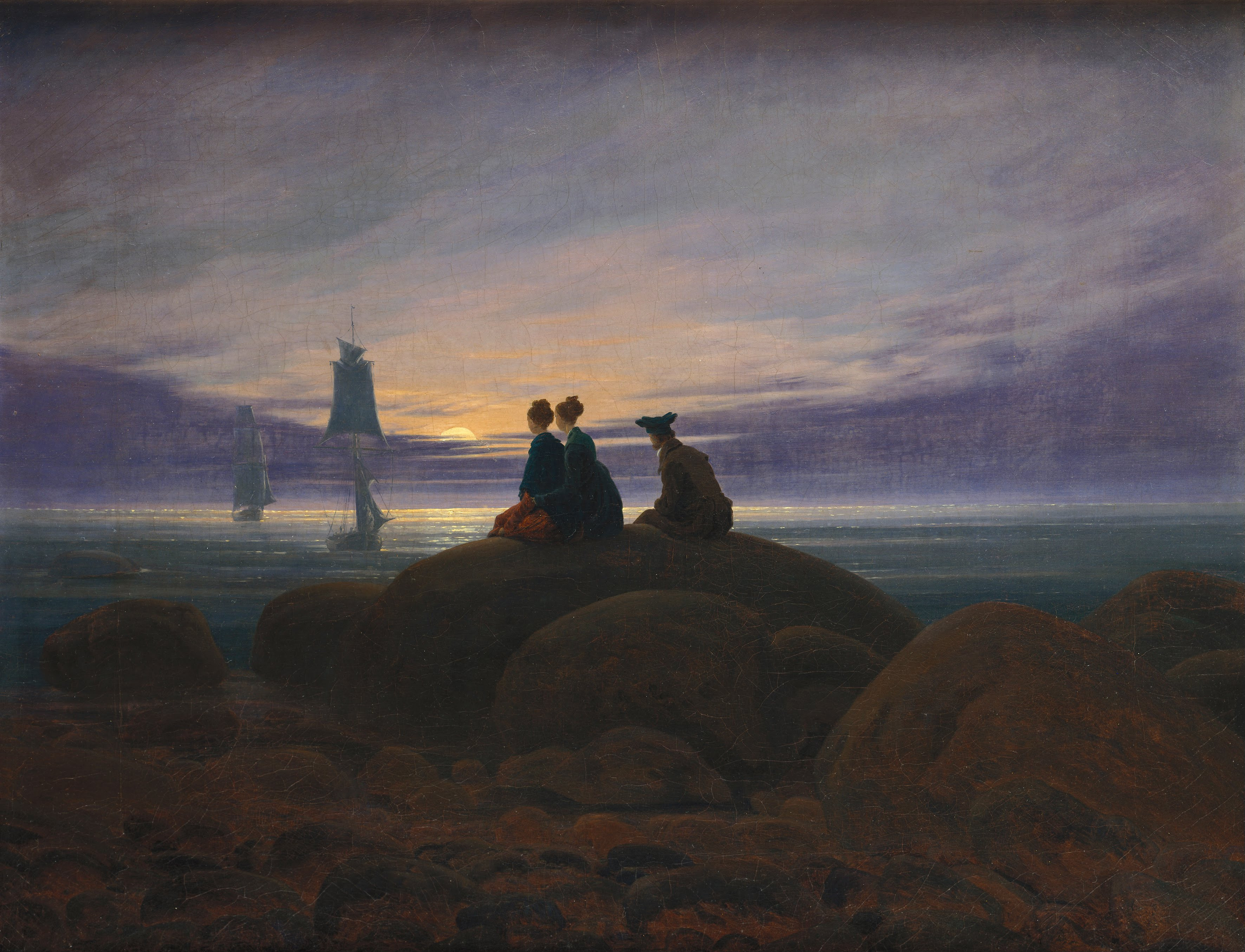 Moonrise by the Sea by Caspar David Friedrich - 1822 - 135 x 170 cm Alte Nationalgalerie