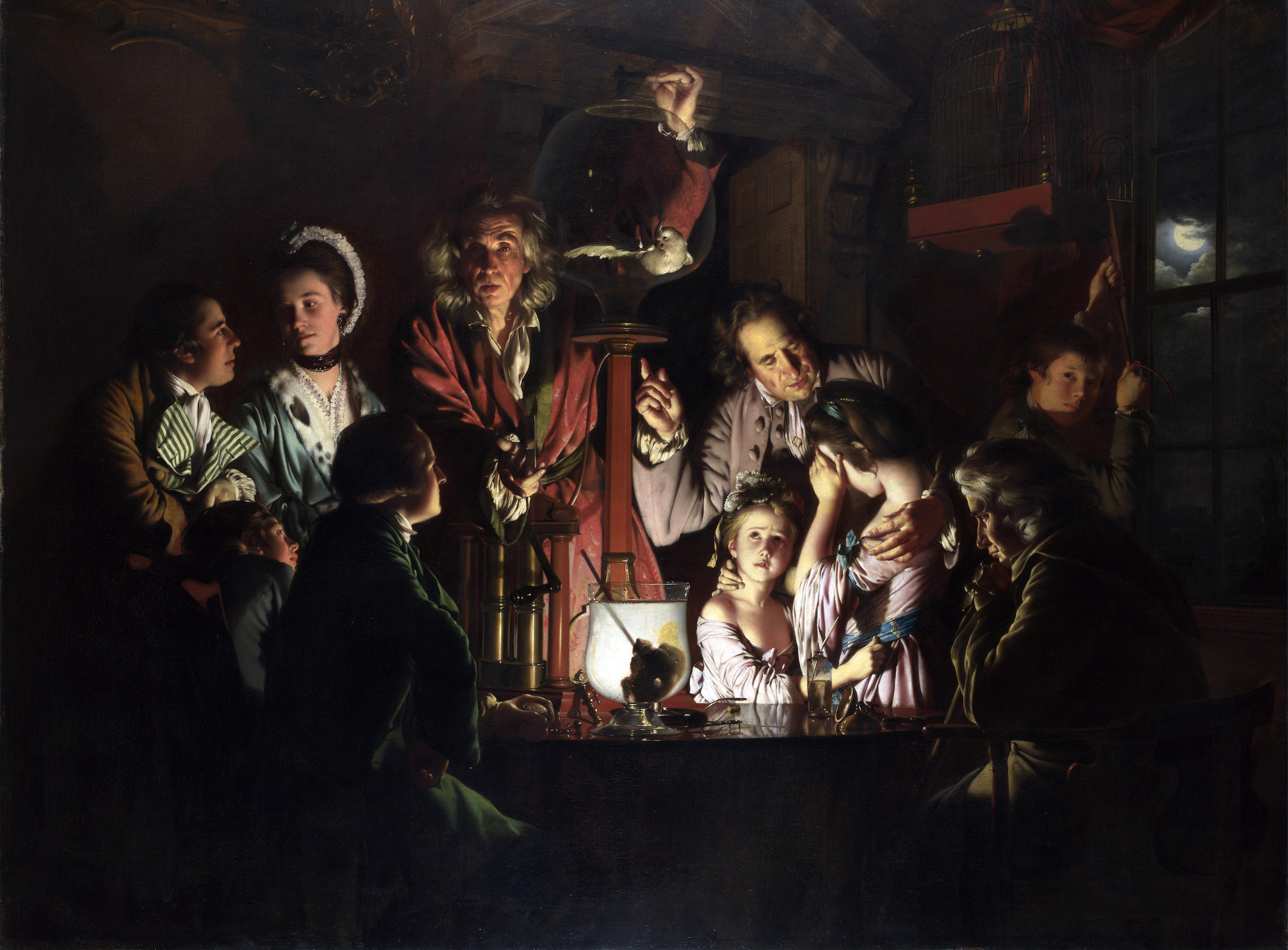 An Experiment on a Bird in the Air Pump by Joseph Wright of Derby - 1768 - 183 × 244 cm National Gallery