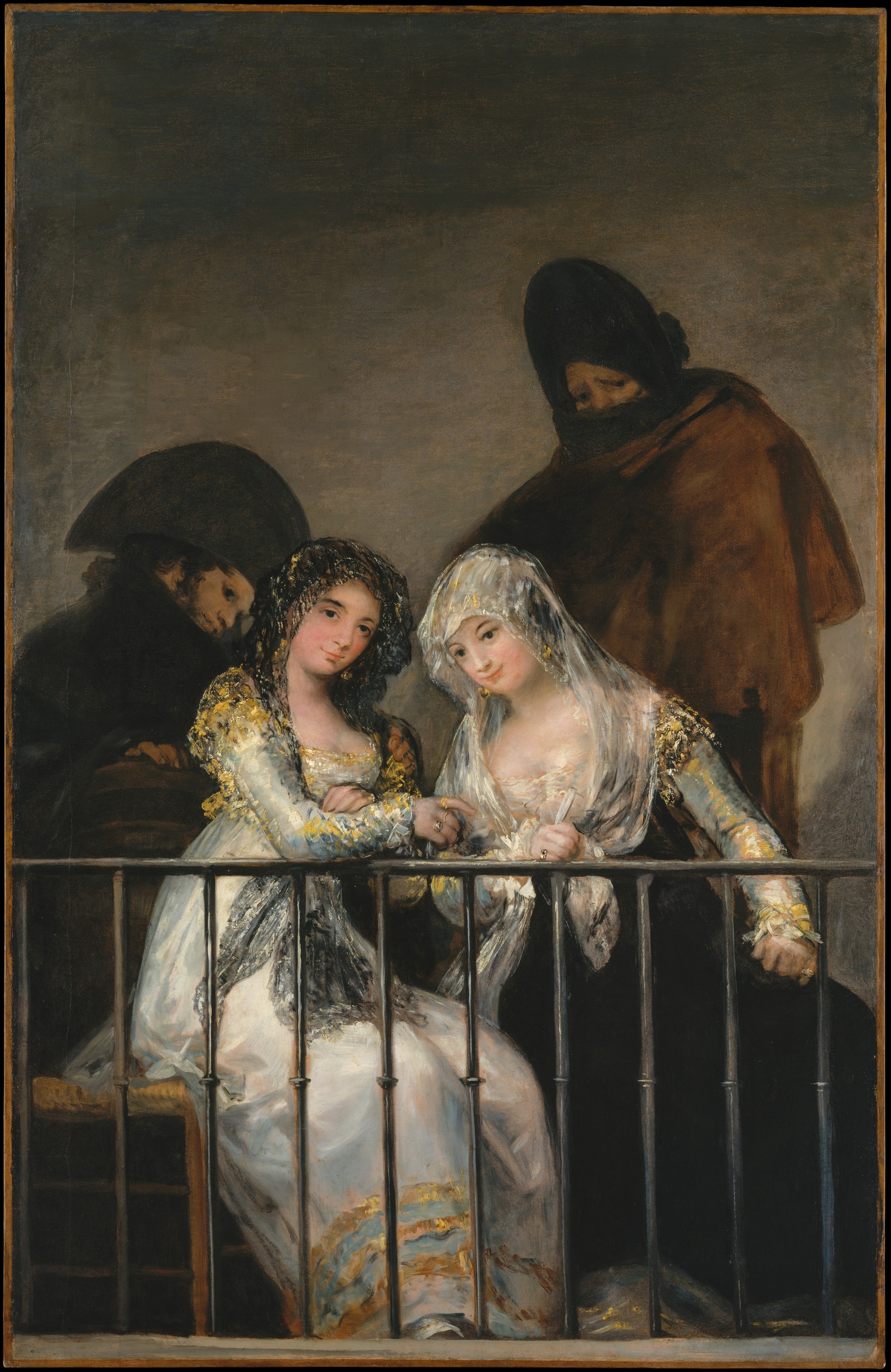 Majas on a Balcony by Francisco Goya - c. 1808-1812 - 162 × 107 cm private collection