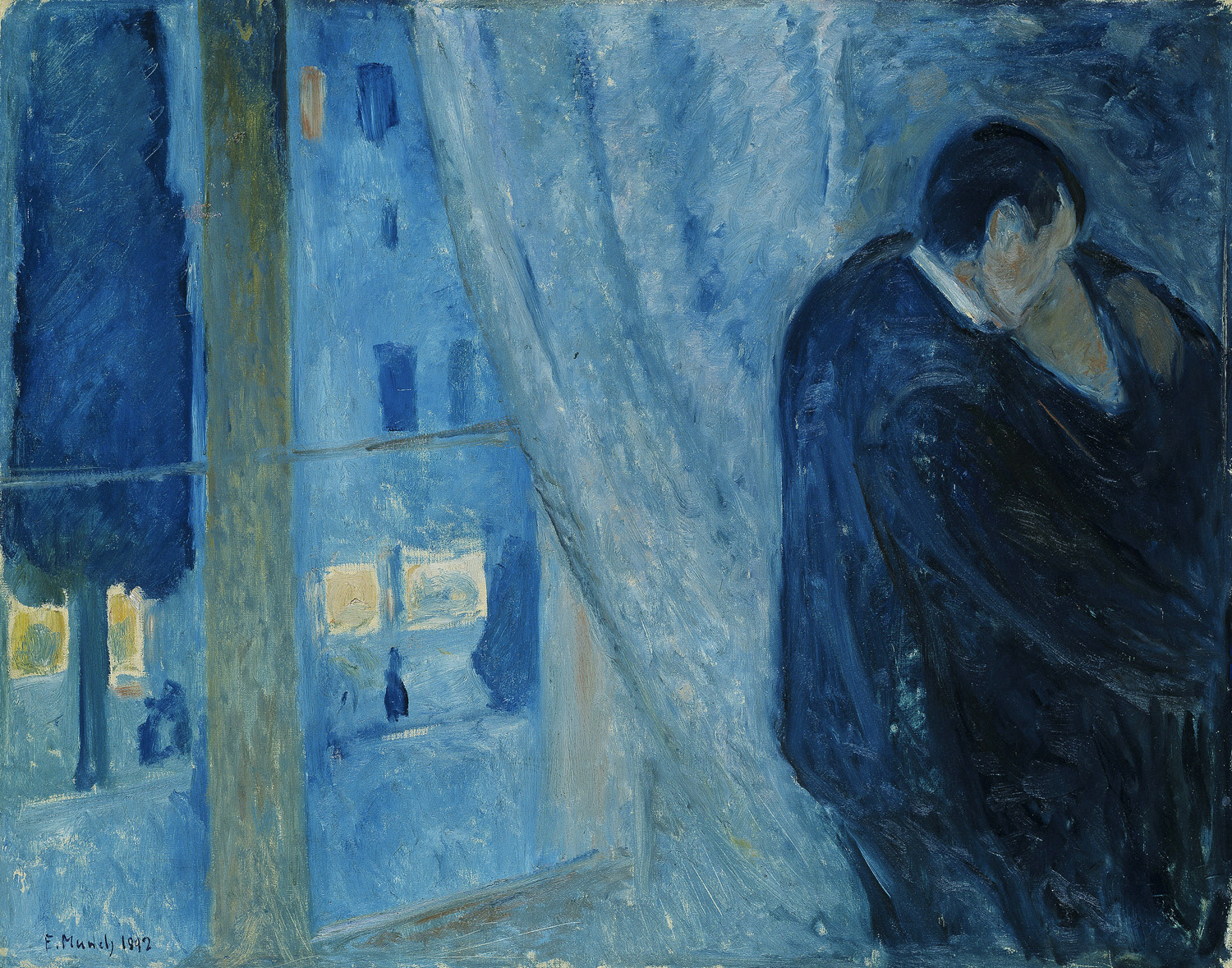 Der Kuss am Fenster by Edvard Munch - 1892 - 73 x 92 cm Nationalmuseum Oslo