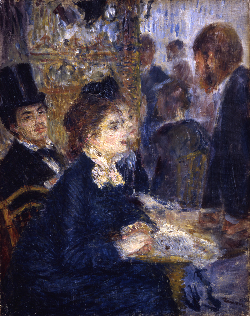 在咖啡店裡 by Pierre-Auguste Renoir - 大約 1877 - 35,7 x 27,5 cm 