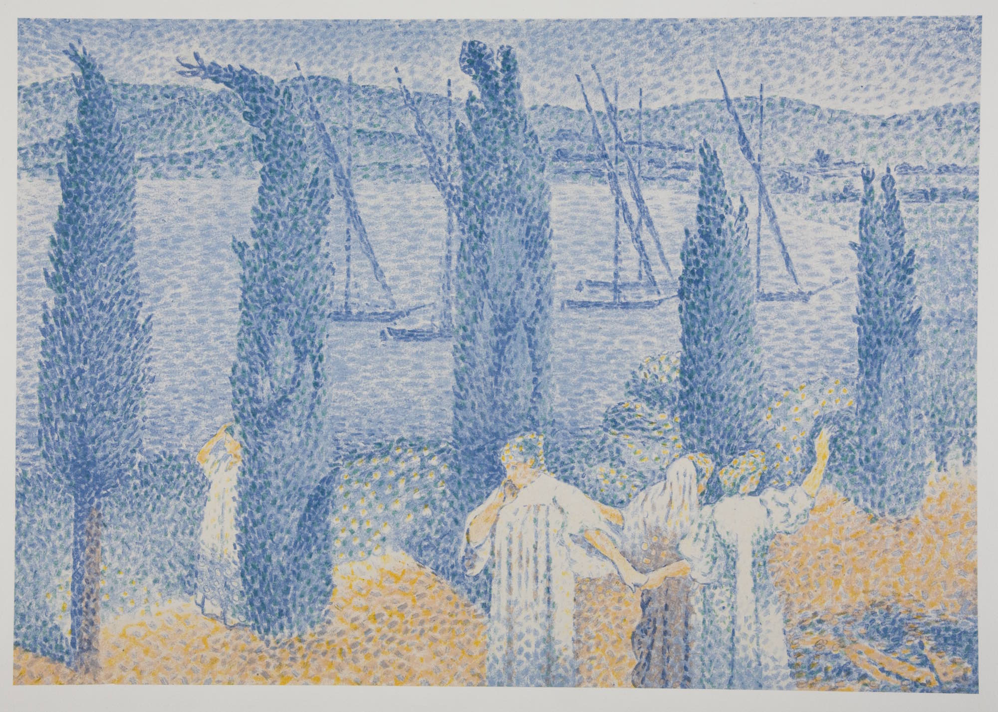 La promenade ou les cyprès by Henri-Edmond Cross - 1897 