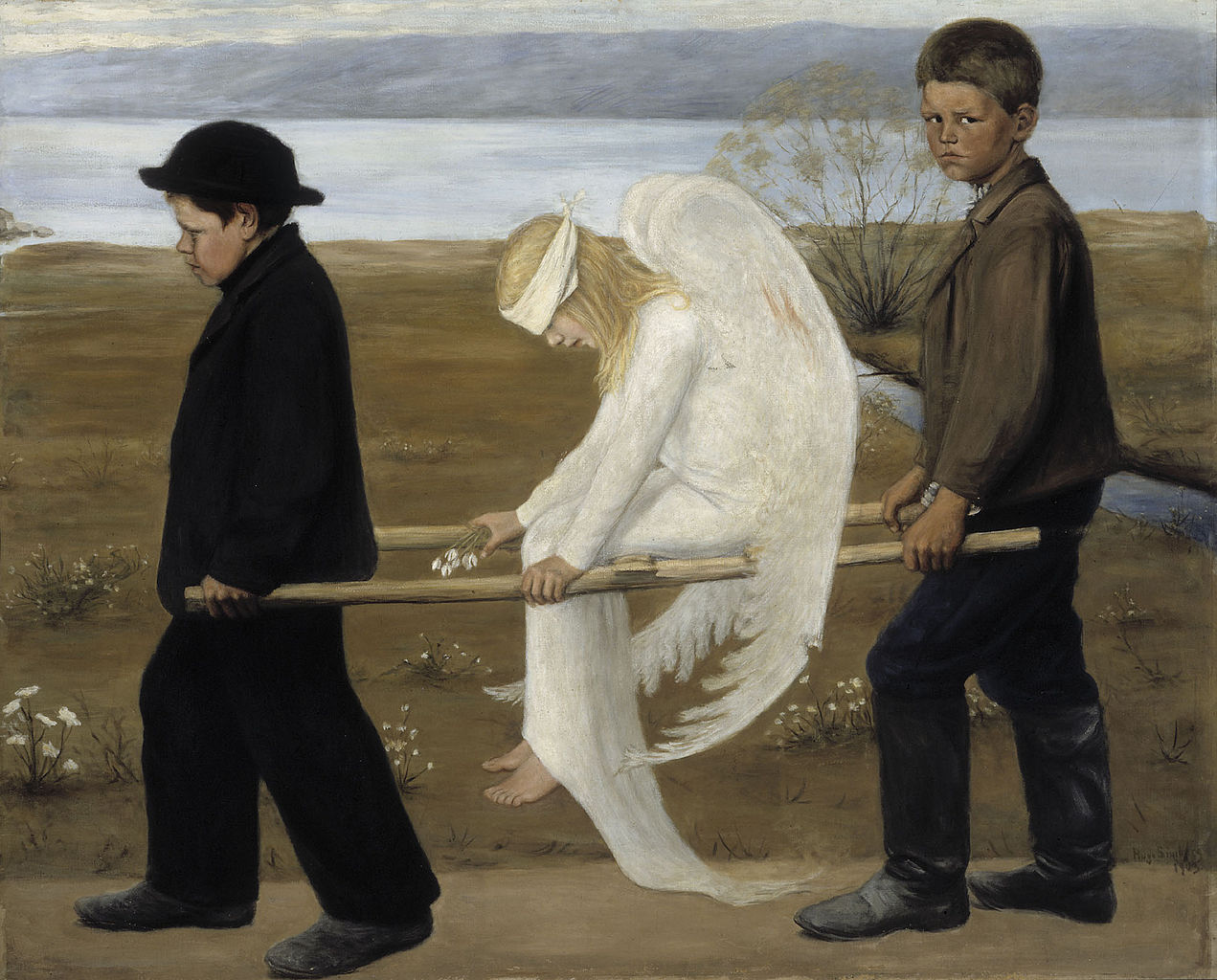 Verletzter Engel by Hugo Simberg - 1903 - 127 x 154 cm Finnish National Gallery