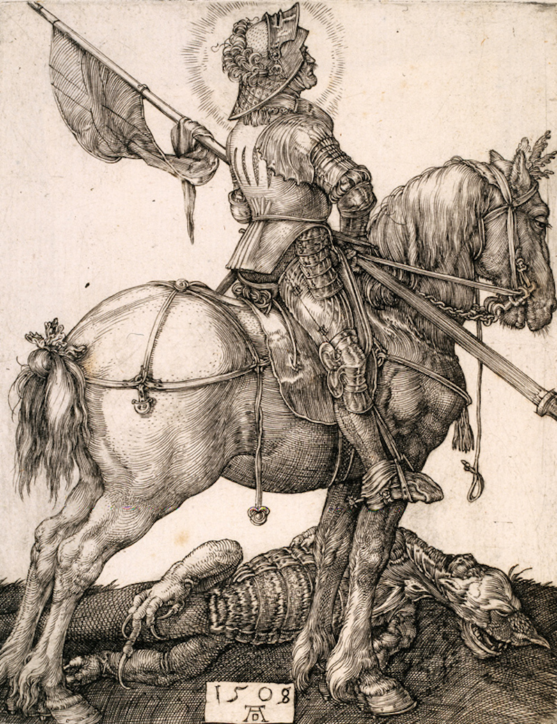St. George on horseback by Albrecht Dürer - 1505–8 - 12 x 9.3 cm Statens Museum for Kunst