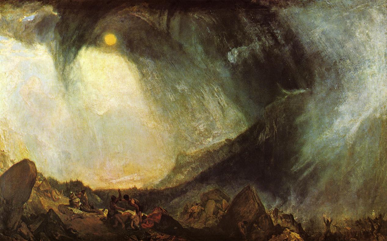 Snow Storm, Hannibal and His Army Crossing the Alps by Joseph Mallord William Turner - c. 1812 - 237.5 x 146 cm Tate Modern