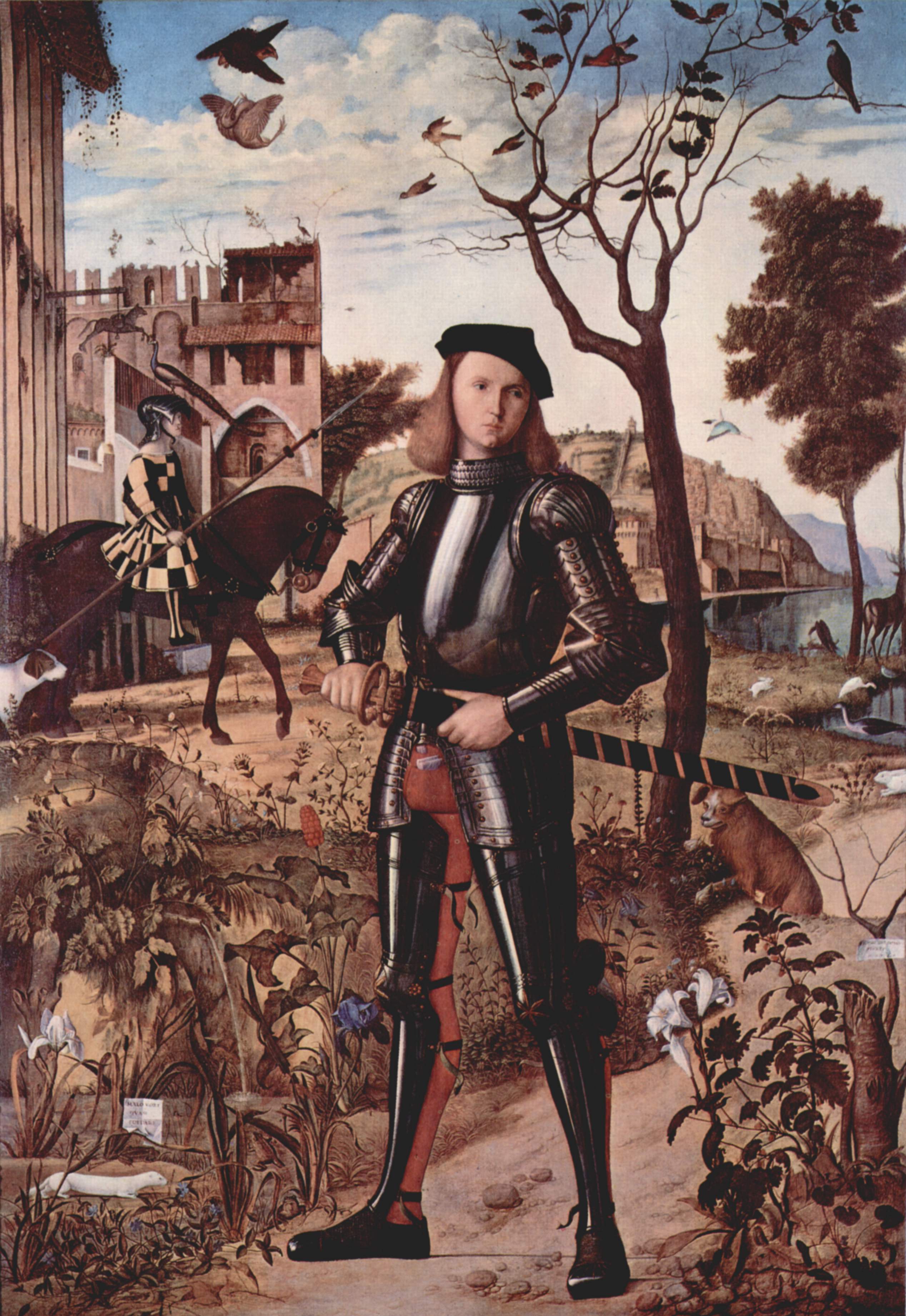 Jovem Cavaleiro em uma Paisagem by Vittore Carpaccio - 1510 - 218.5 x 151.5 cm 