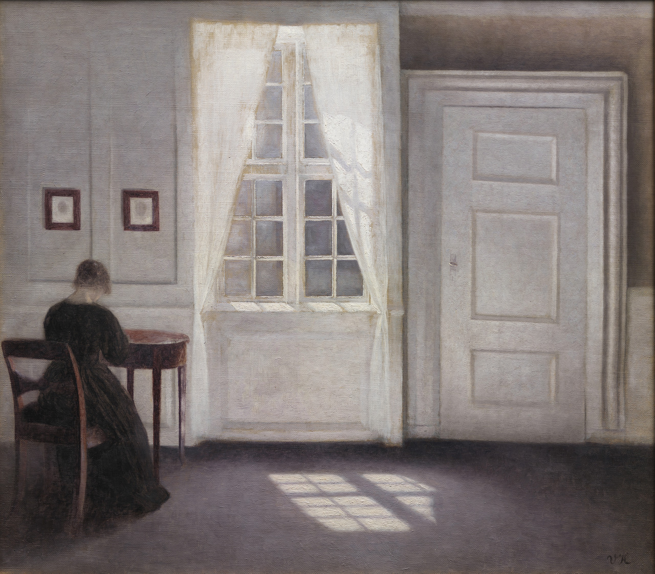Interior in Strandgade, Sunlight on the Floor by Vilhelm Hammershøi - 1901 - 46,5 x 52 cm Statens Museum for Kunst