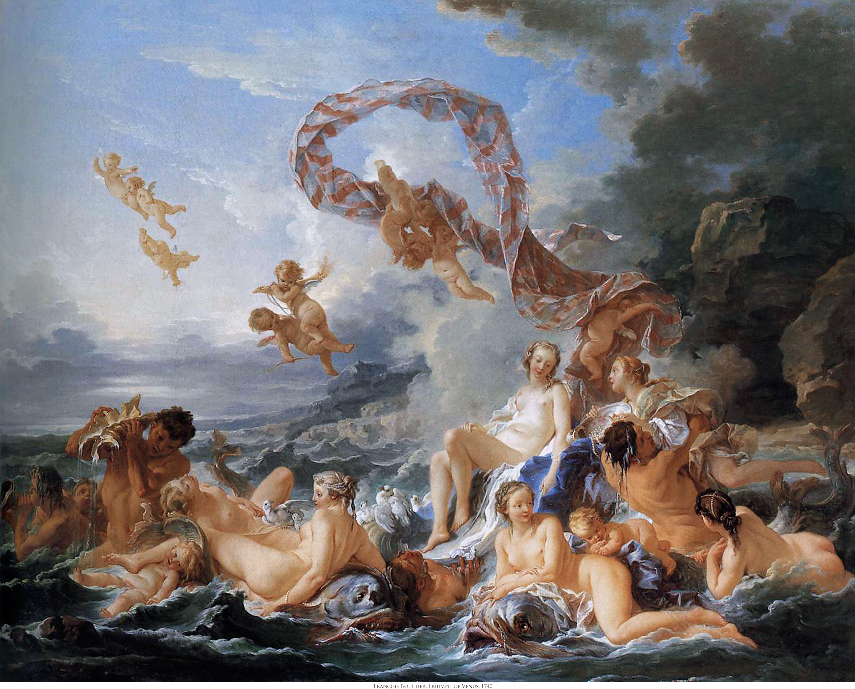 La naissance et le triomphe de Vénus by Francois Boucher - 1740 - 130 x 162 cm 