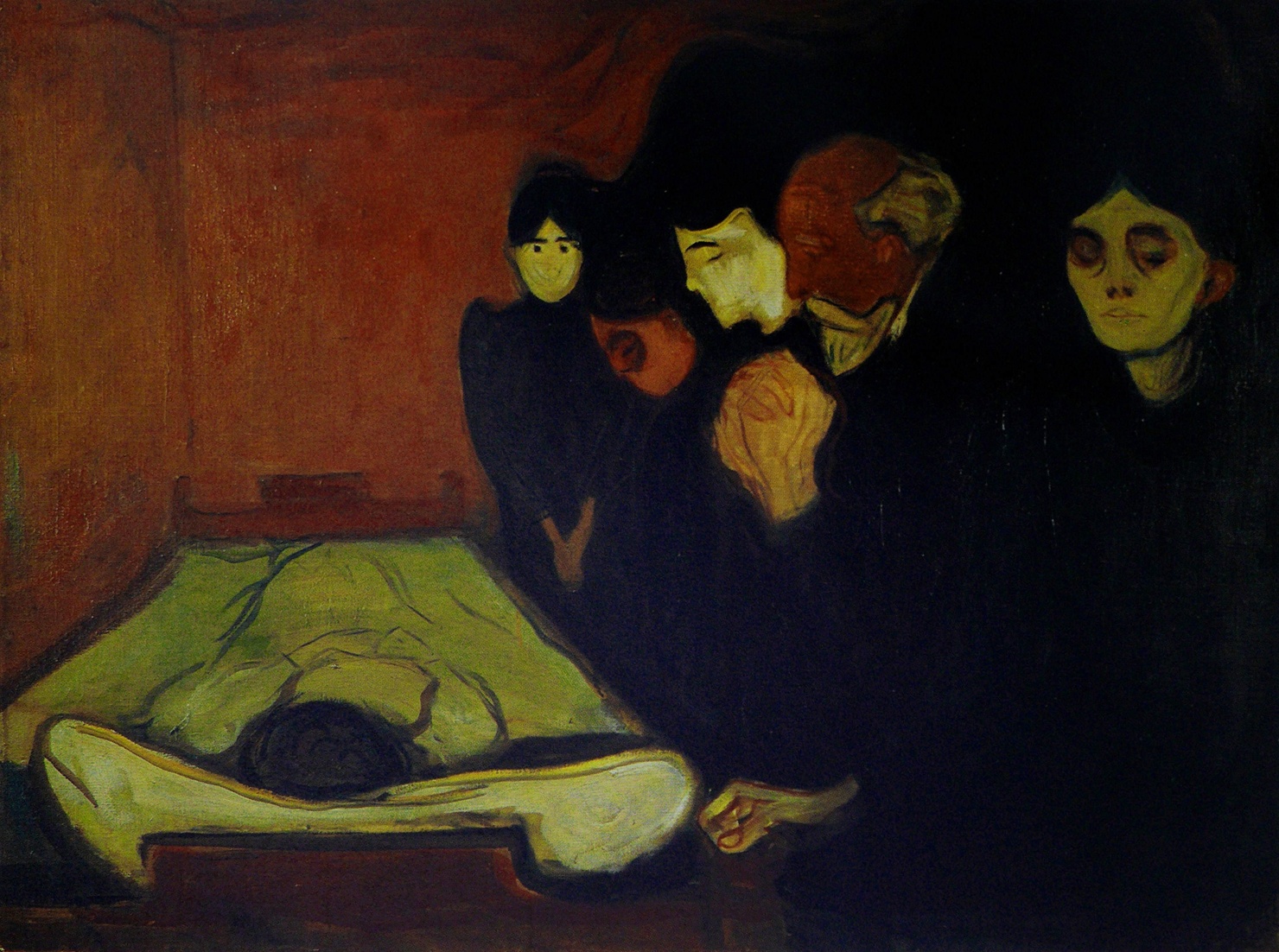 By the Deathbed (Fever) by Edvard Munch - 1893 - 60 x 80 cm Munch Museum