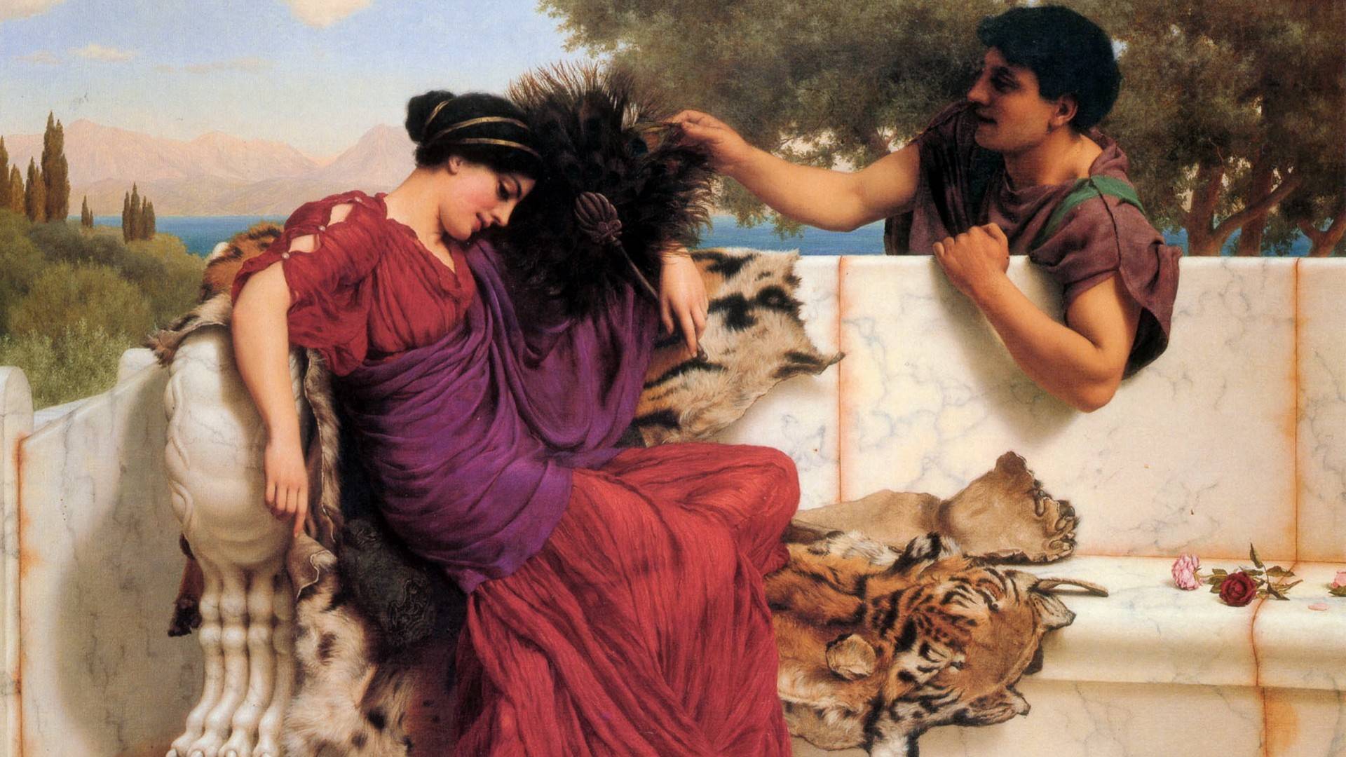 The Old, Old Story by John William Godward - 1903 - 71.5 x 86.5 cm private collection