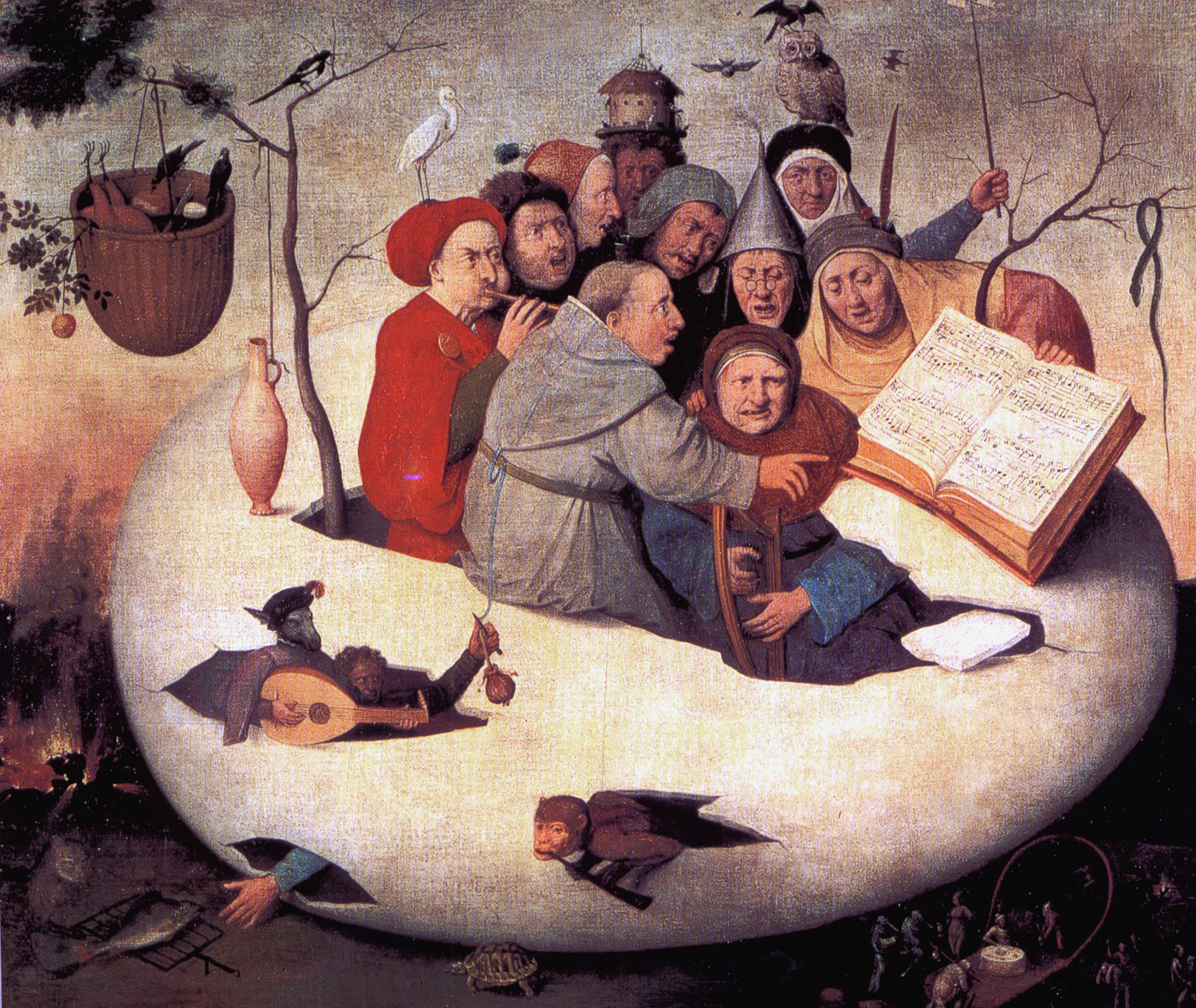 鸡蛋里的演唱会 by 耶罗尼米斯 博斯 - 1561 - 108 cm × 126.5 cm 