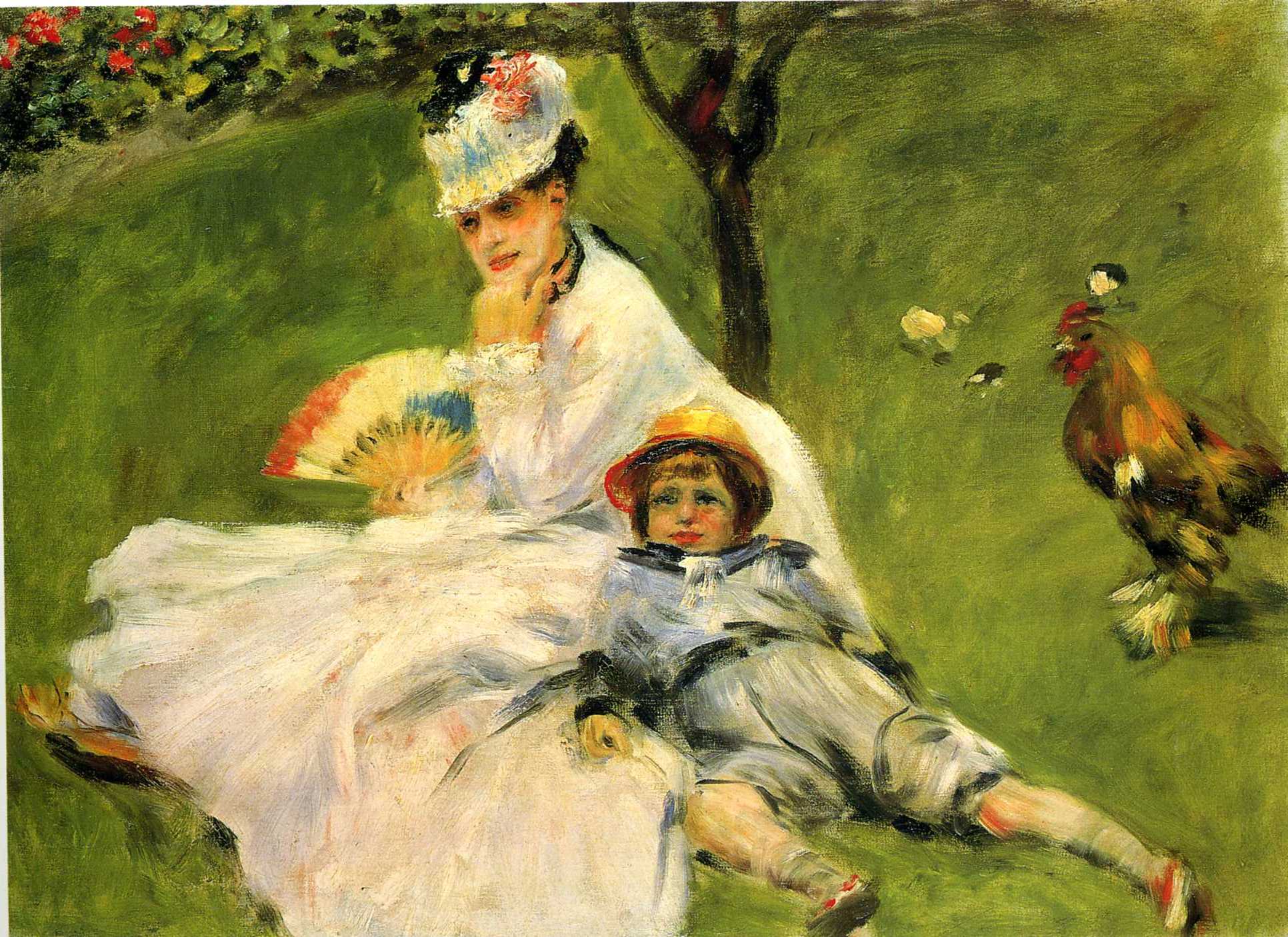 Camille Monet e suo figlio Jean in giardino all'Argenteuil by Pierre-Auguste Renoir - 1874 - - 