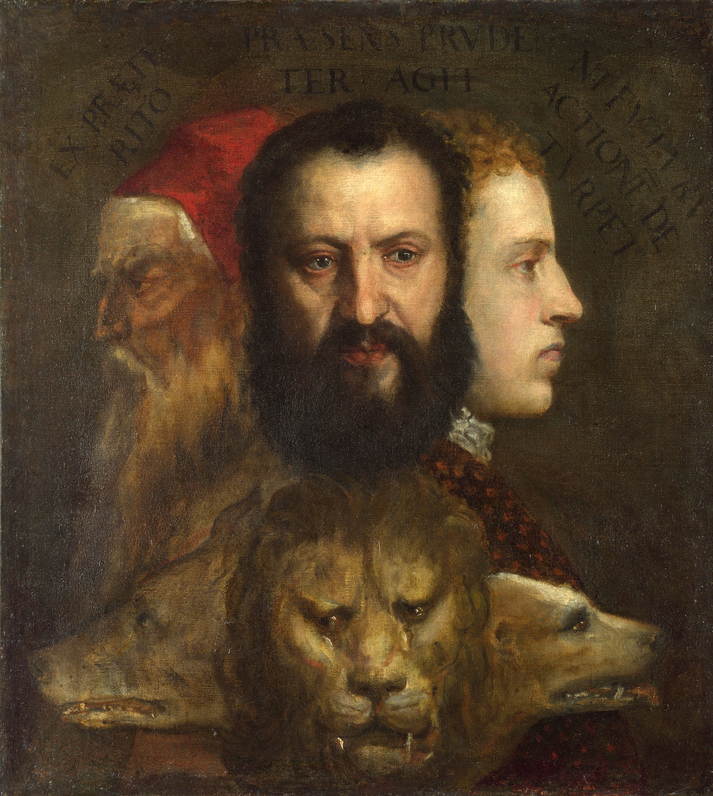 Allegory of (Time Governed by) Prudence by  Titian - c.1565 - 76 x 69 cm National Gallery