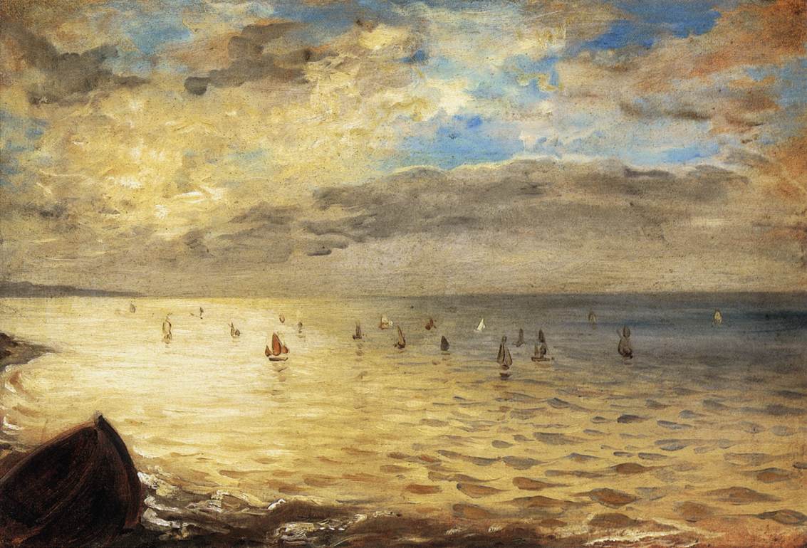 The Sea from the Heights of Dieppe by Eugène Delacroix - 1852 - 35 x 51 cm  Musée du Louvre