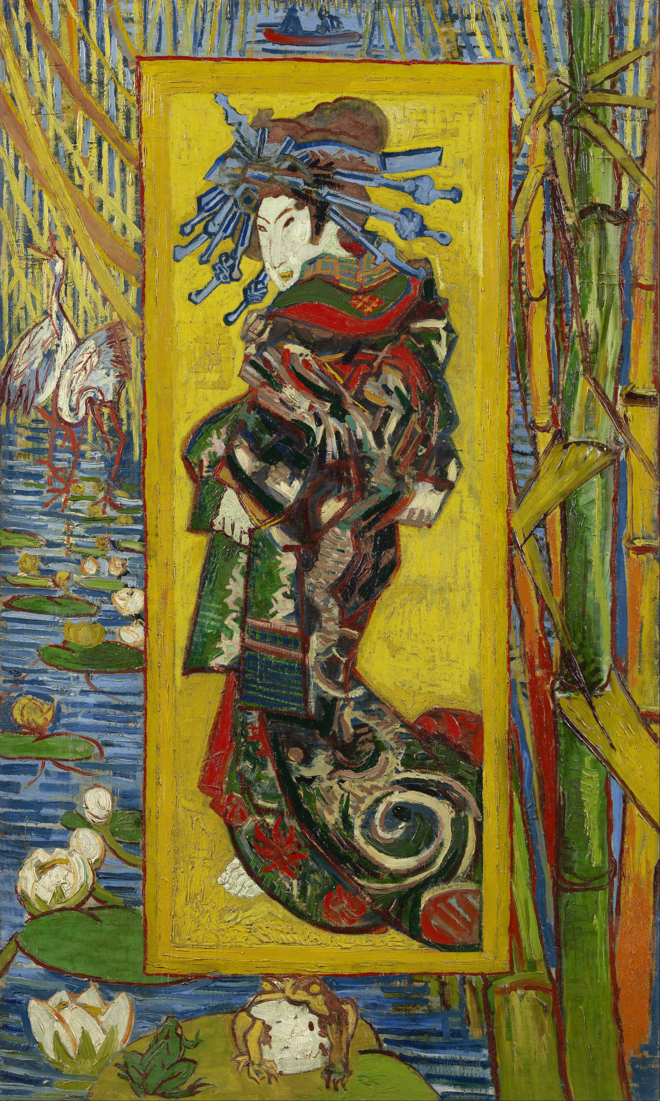 Courtesan: after Eisen by Vincent van Gogh - 1887 - 100.7 cm x 60.7 cm Van Gogh Museum
