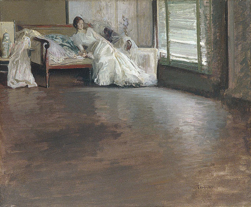 Odanın karşısında by Edmund Charles Tarbell - c. 1899 - 25 x 30 1/8 inç 