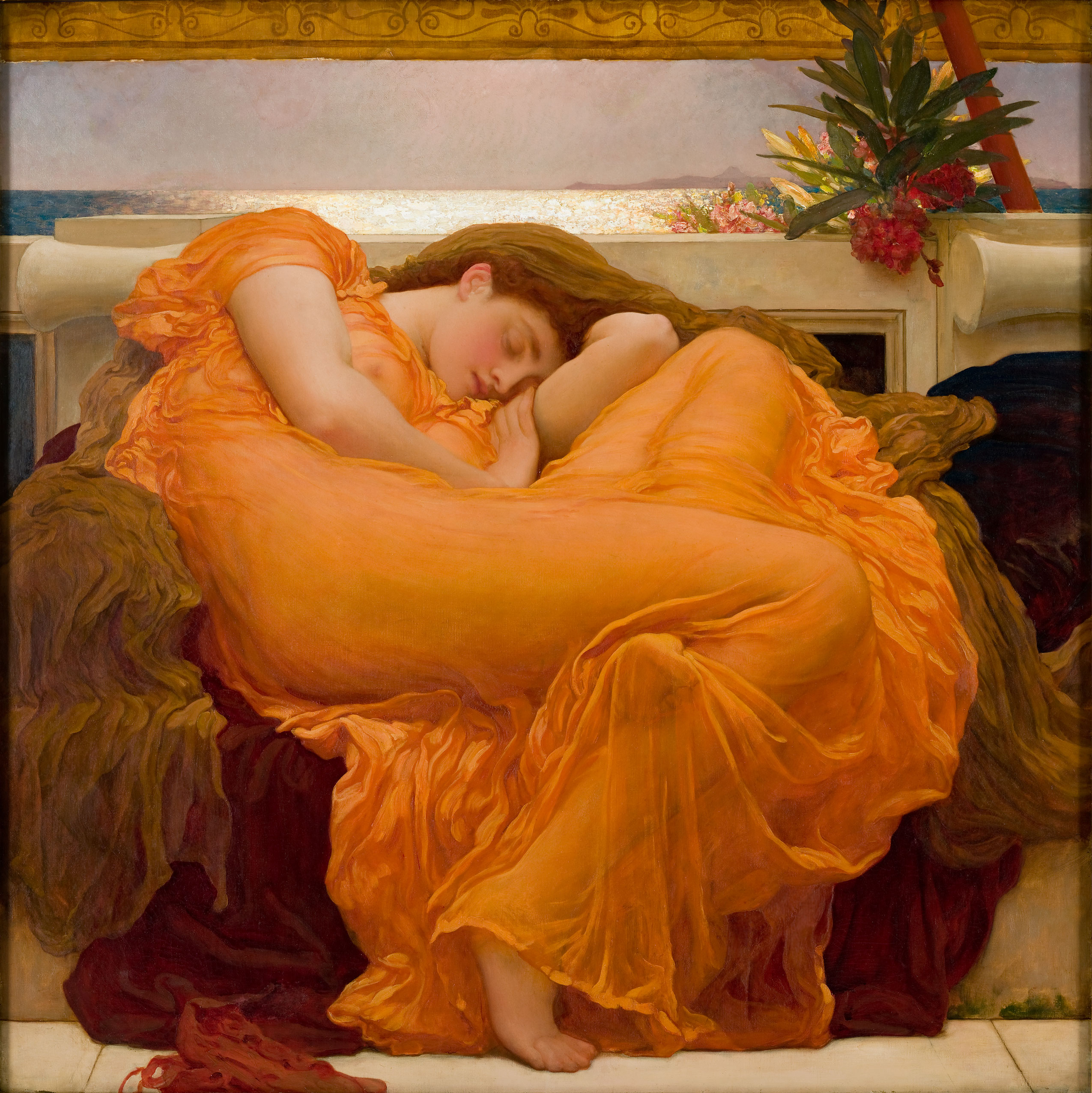 Flaming June by Frederic Leighton - 1895 - 1,20 m x 1,20 m Museo de Arte de Ponce