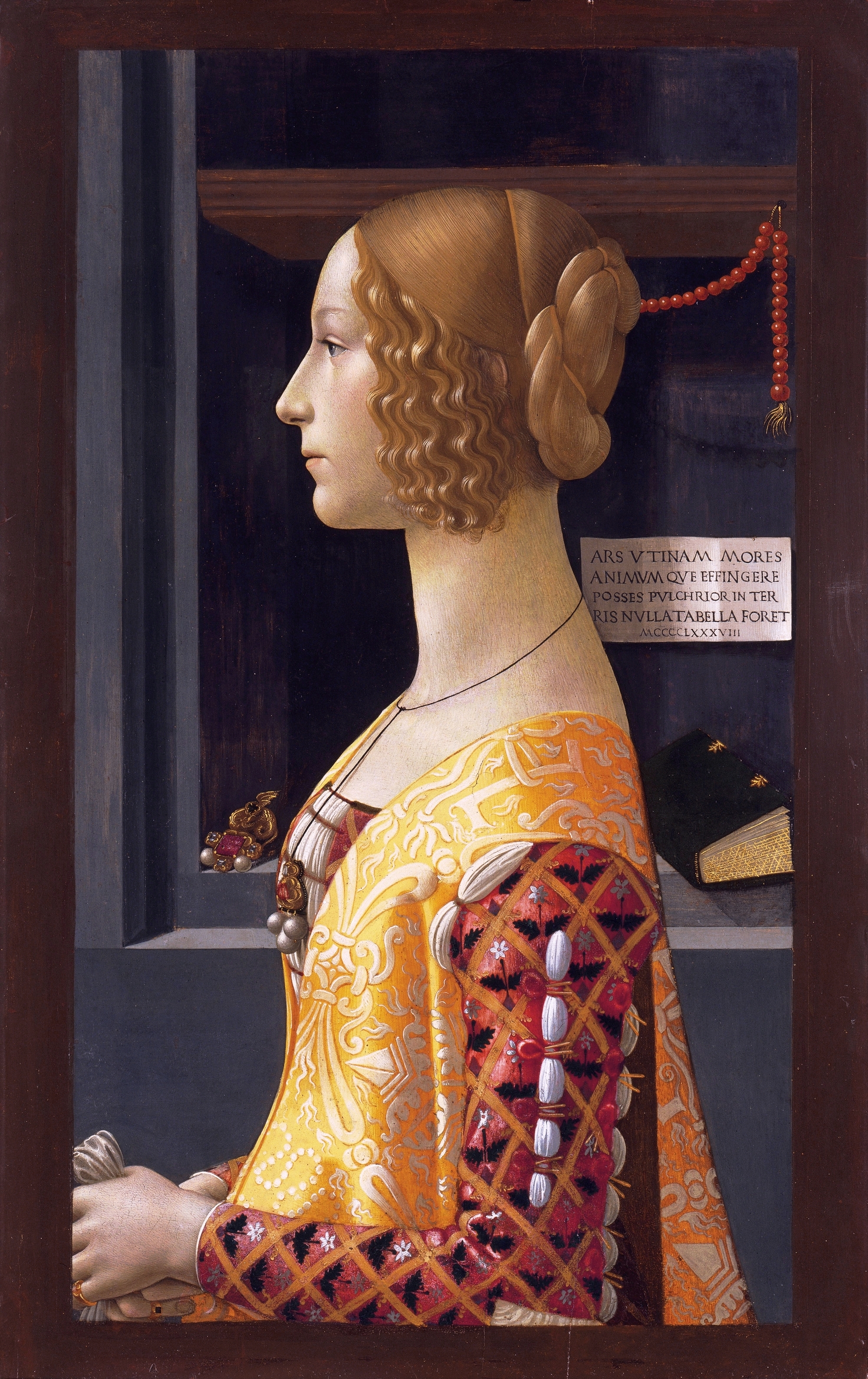 乔万娜·托纳博尼 by 多梅尼哥 基尔兰达约 - 1488 - 77 cm × 49 cm  蒂森·博尔内米萨国家博物馆