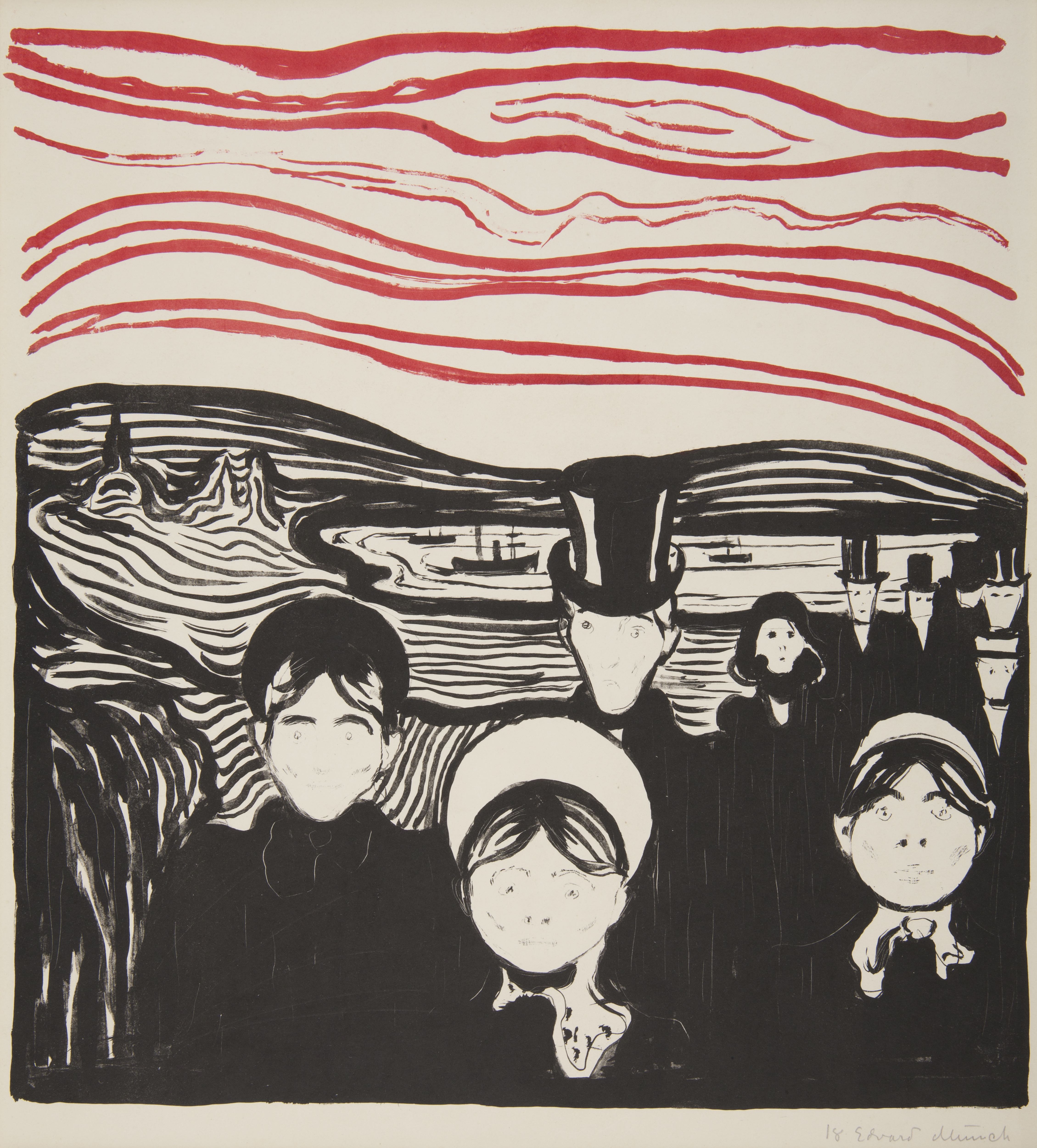 Le Soir – Úzkost by Edvard Munch - 1896 - 41,5 cm × 38,5 cm 