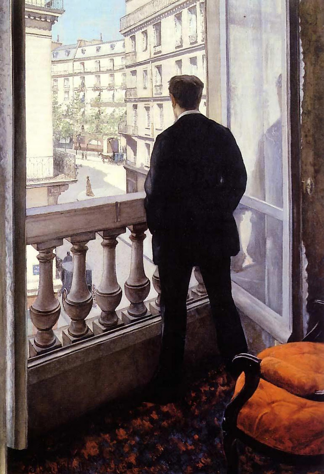 窗口旁的年轻男人 by 古斯塔夫 卡勒波特 - 1875 - 117 cm × 82 cm 