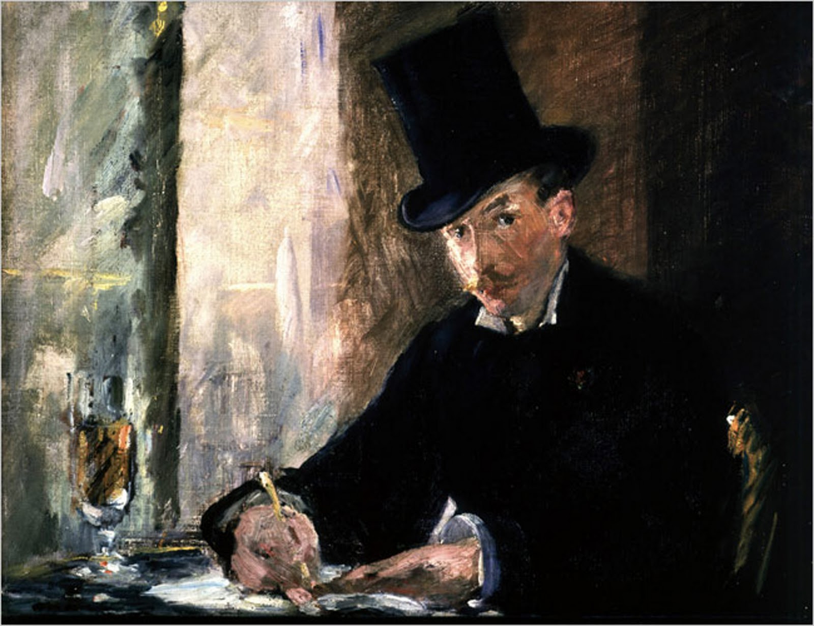 Chez Tortoni by Édouard Manet - c. 1879 - 26 x 34 cm Stolen