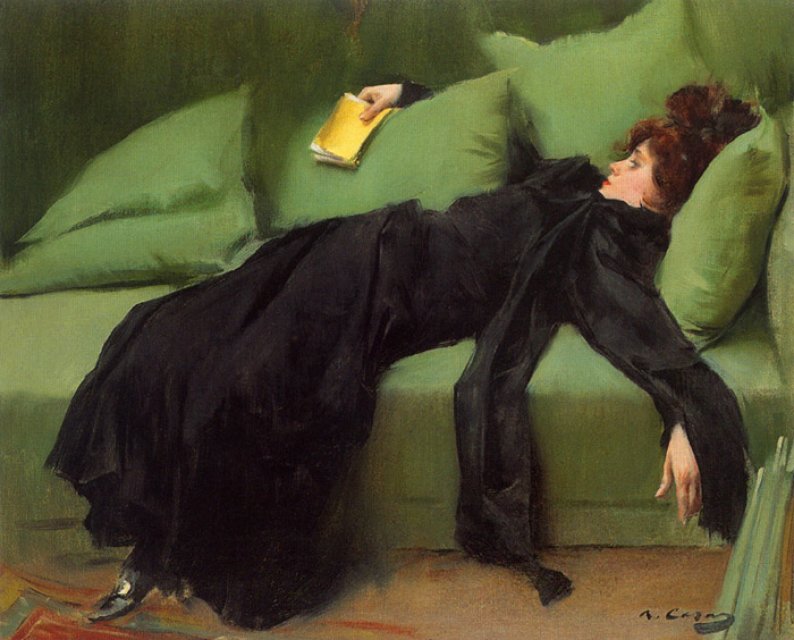 Ξεπεσμένη νεαρή by Ραμόν Κάσας - 1899 - 46.5 x 56 cm 