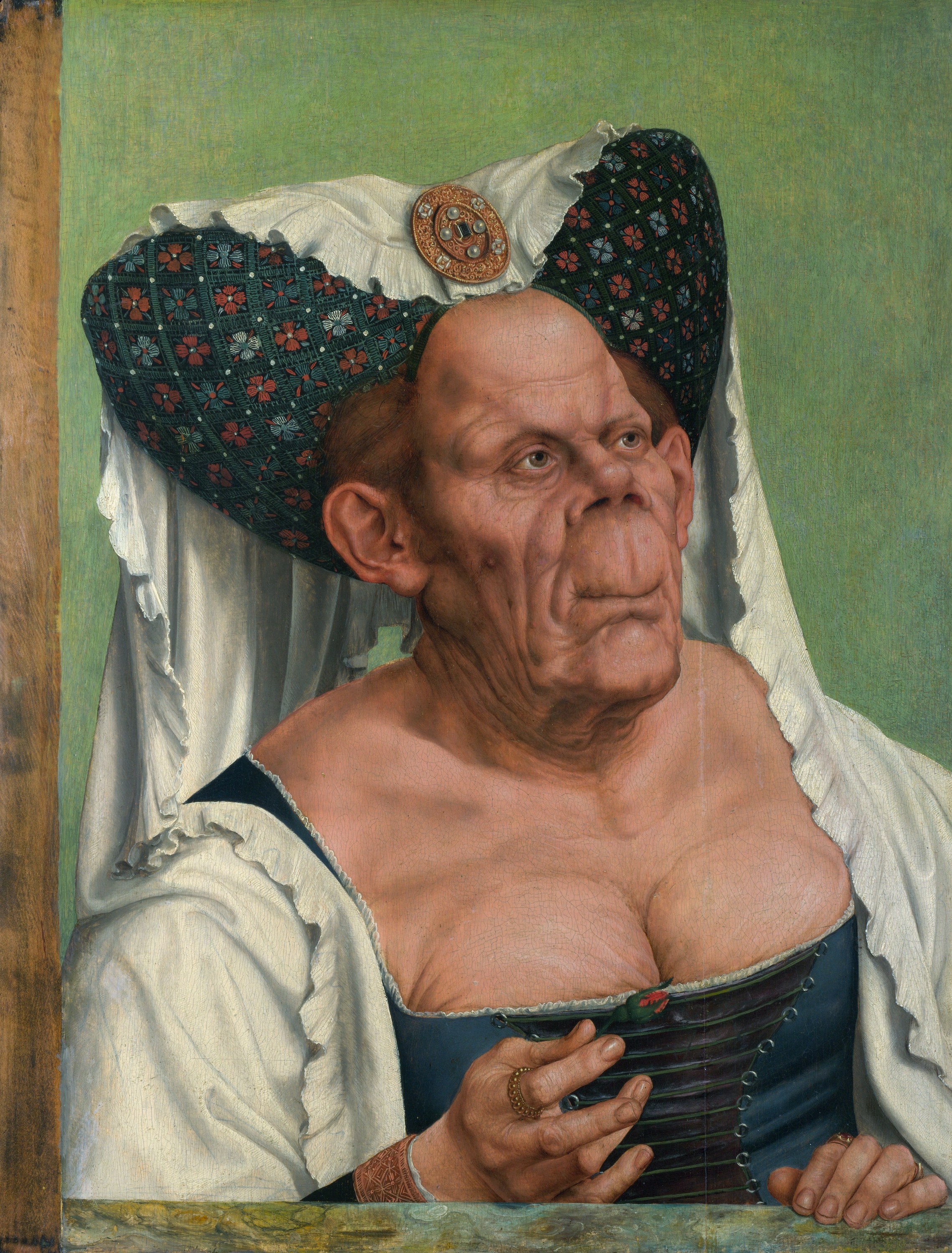 Уродливая герцогиня by Quentin Metsys - примерно 1513 - 64.2 × 45.4 см 