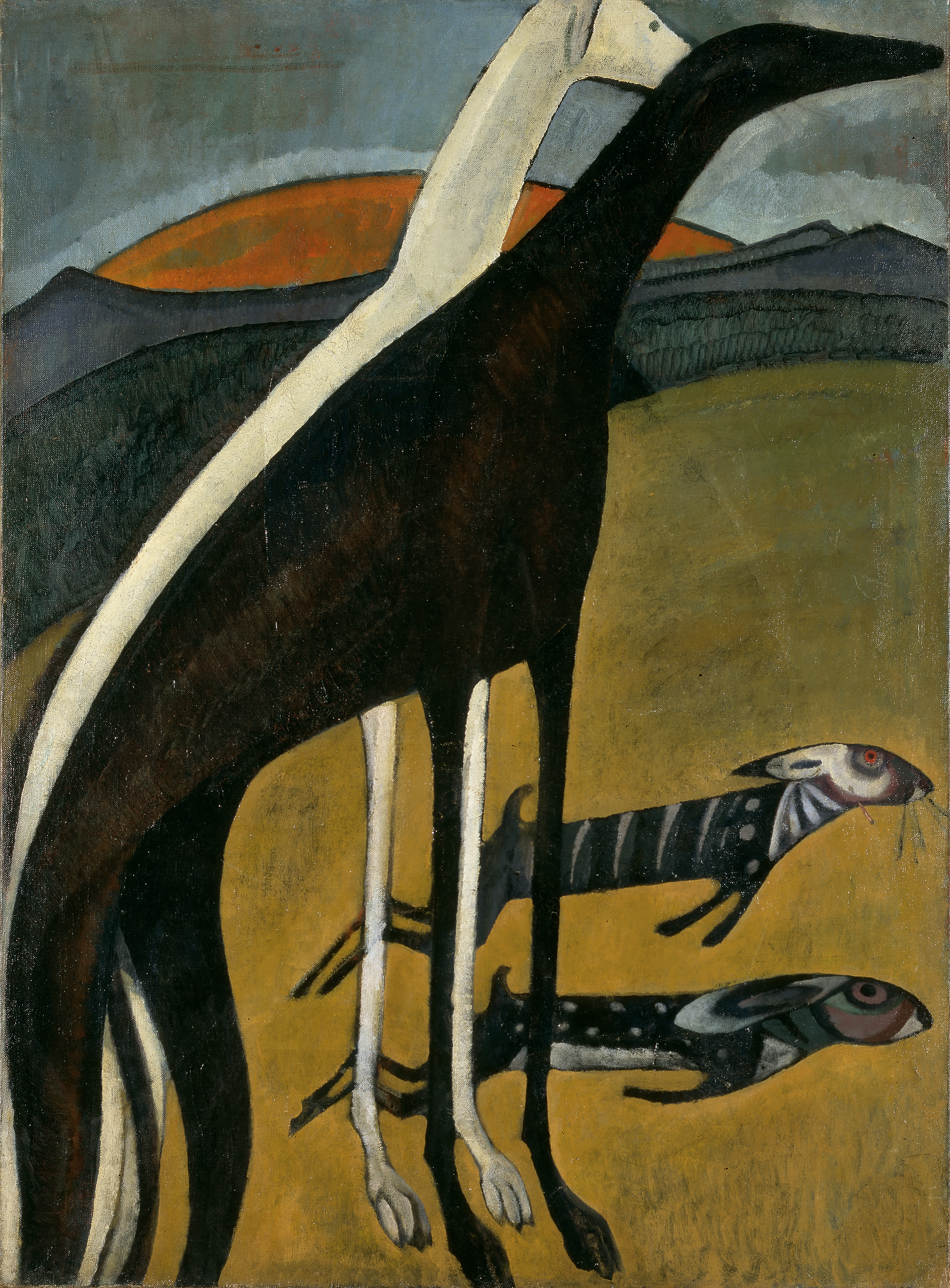 كلاب جراي هاوند by Amadeo de Souza Cardoso - 1911 - 100 × 73 سم 