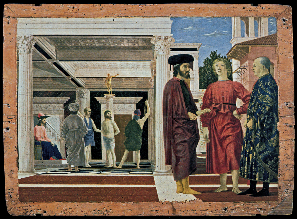 The Flagellation of Christ by Piero della Francesca - c.1445-1450 - 59 x 81.3 cm Galleria Nazionale delle Marche