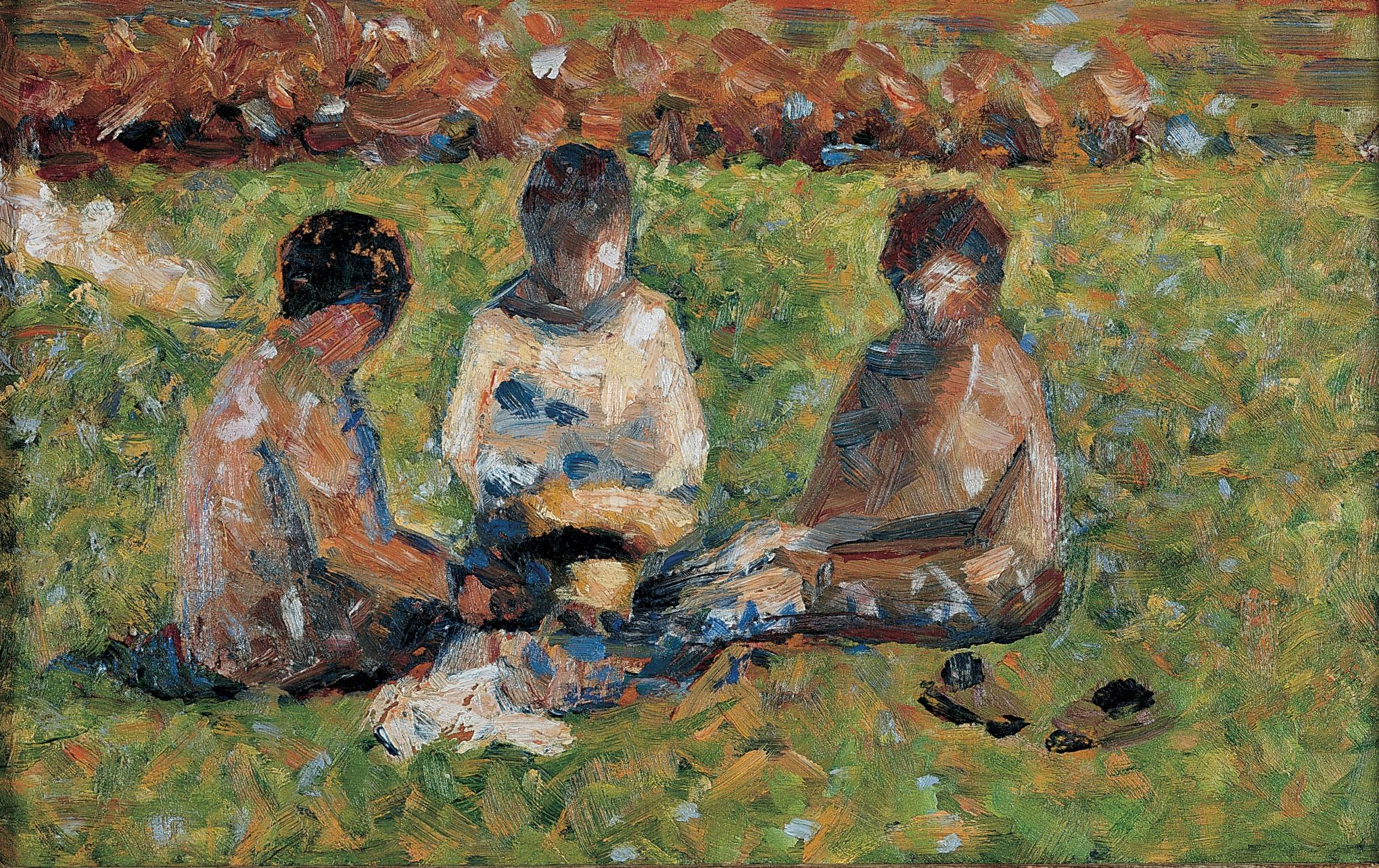 The Picnic by Georges Seurat - ca. 1885 - 6 1/4 x 10 in Dixon Gallery and Gardens