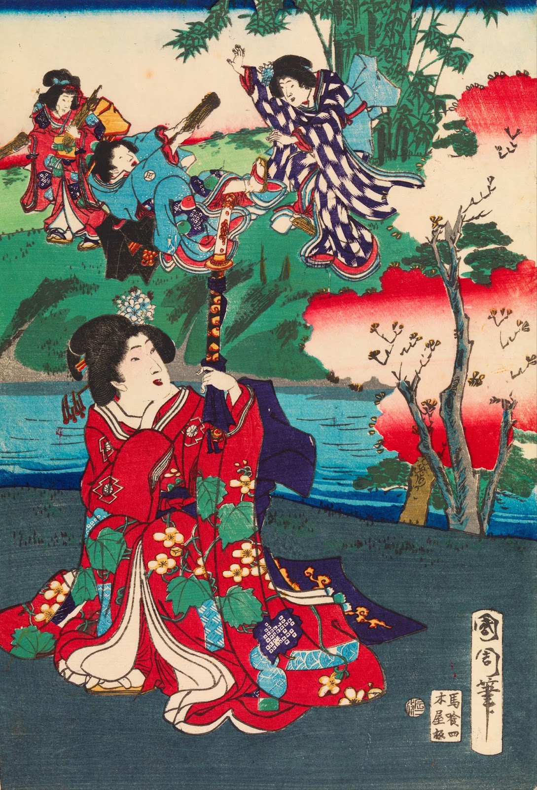 Gendzsi szerelmei by Toyohara Kunichika - 1868 - 25,2 x 36,5 cm 