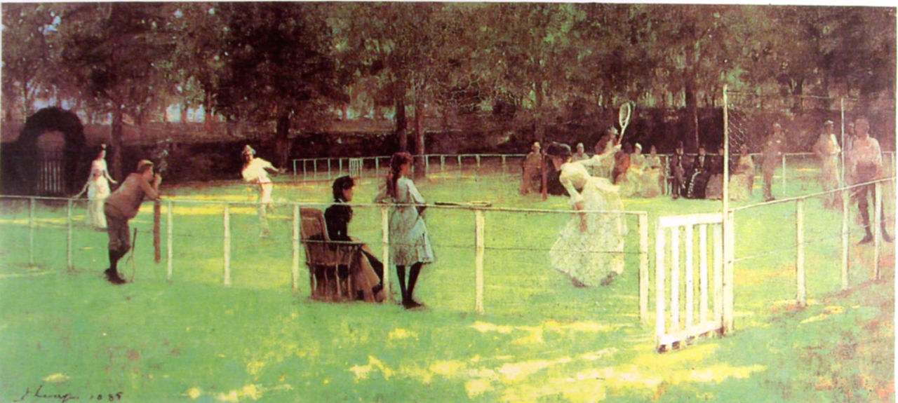 Die Tennispartie by John Lavery - 1885 - 76,2 x 183 cm  Aberdeen Art Gallery and Museums