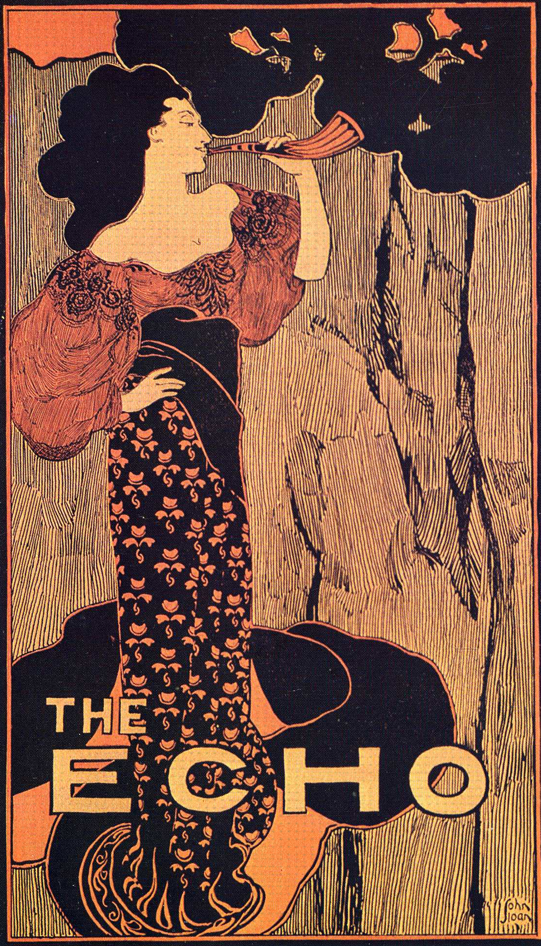 Echo by John French Sloan - 1896 - 47 x 20.6 cm 