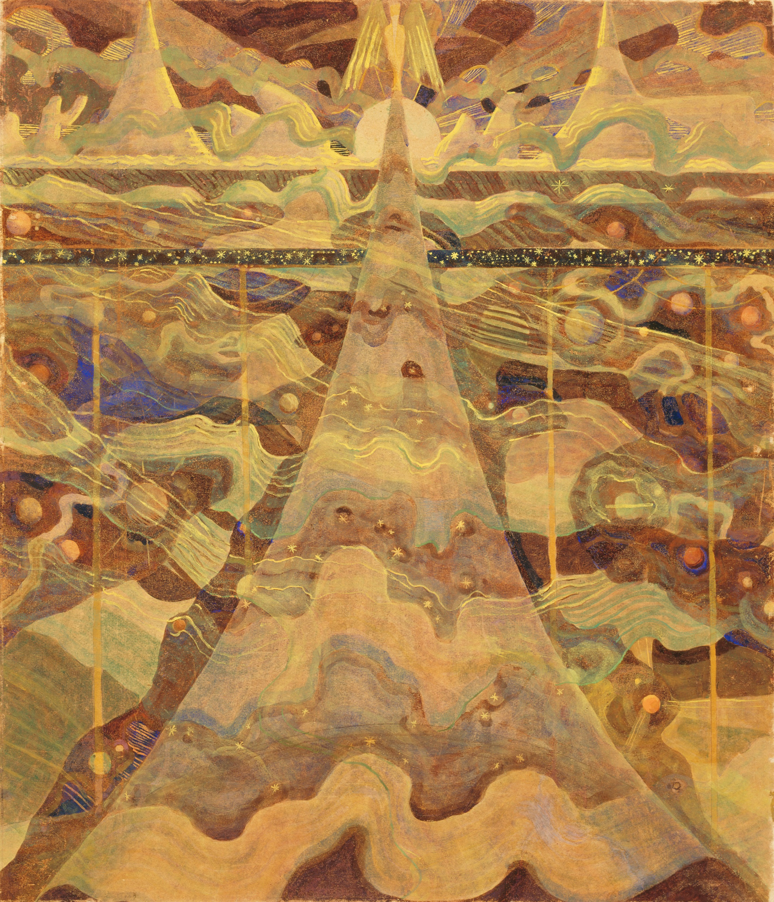 Sonata N°6 (Sonata delle stelle). Allegro by Mikalojus Konstantinas Čiurlionis - 1908 - 36.2 x 31.2 cm Europeana