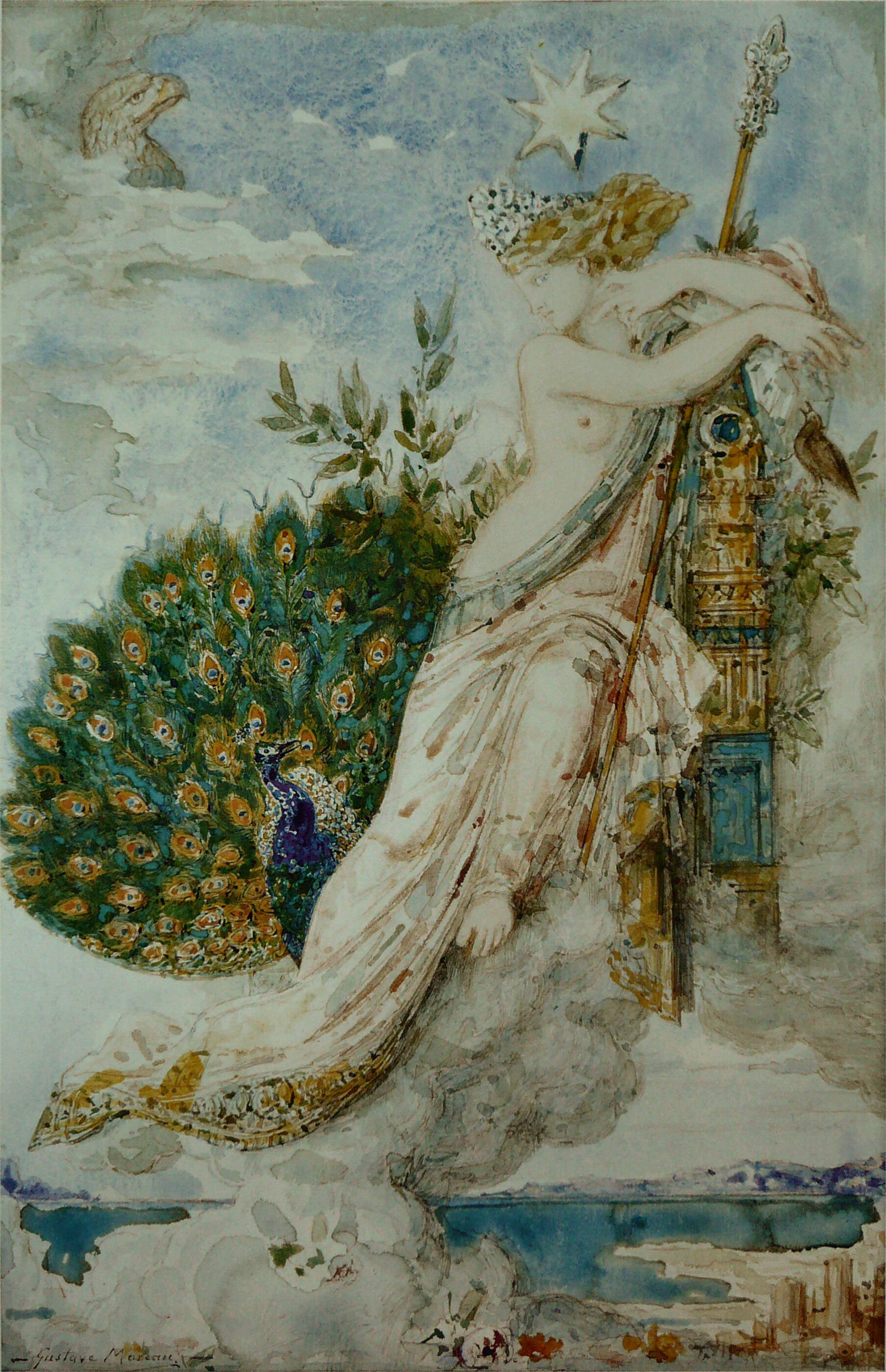 The Peacock Complaining to Juno by Gustave Moreau - 1881 - 31 x 21 cm Musée national Gustave Moreau