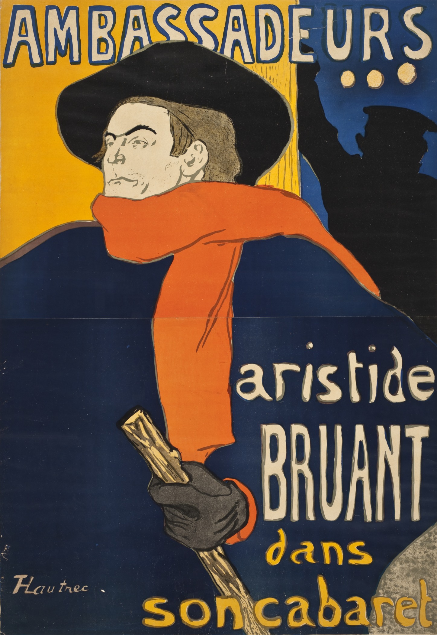 Embaixadores, Aristide Bruant by Henri de Toulouse-Lautrec - 1892 - 150 × 100 cm coleção privada