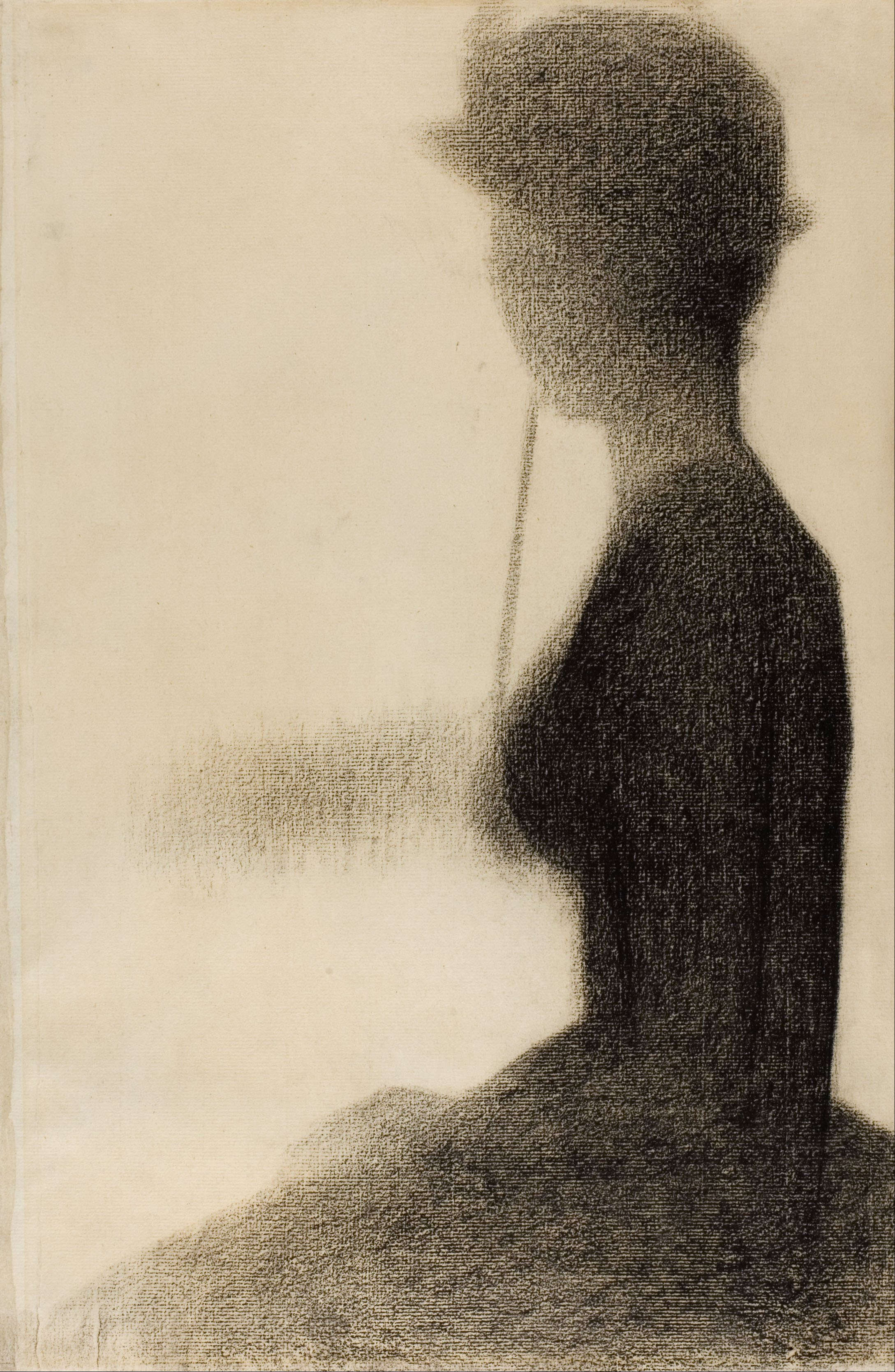 打陽傘坐著的女人 by 喬治 秀拉 - 西元1884-1885 - 477 x 315 毫米 