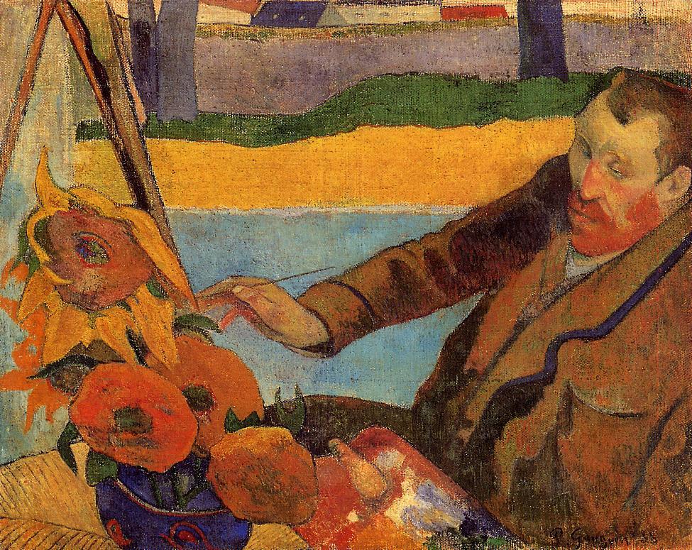 Van Gogh Painting Sunflowers by Paul Gauguin - 1888 - 73 x 91 cm Van Gogh Museum