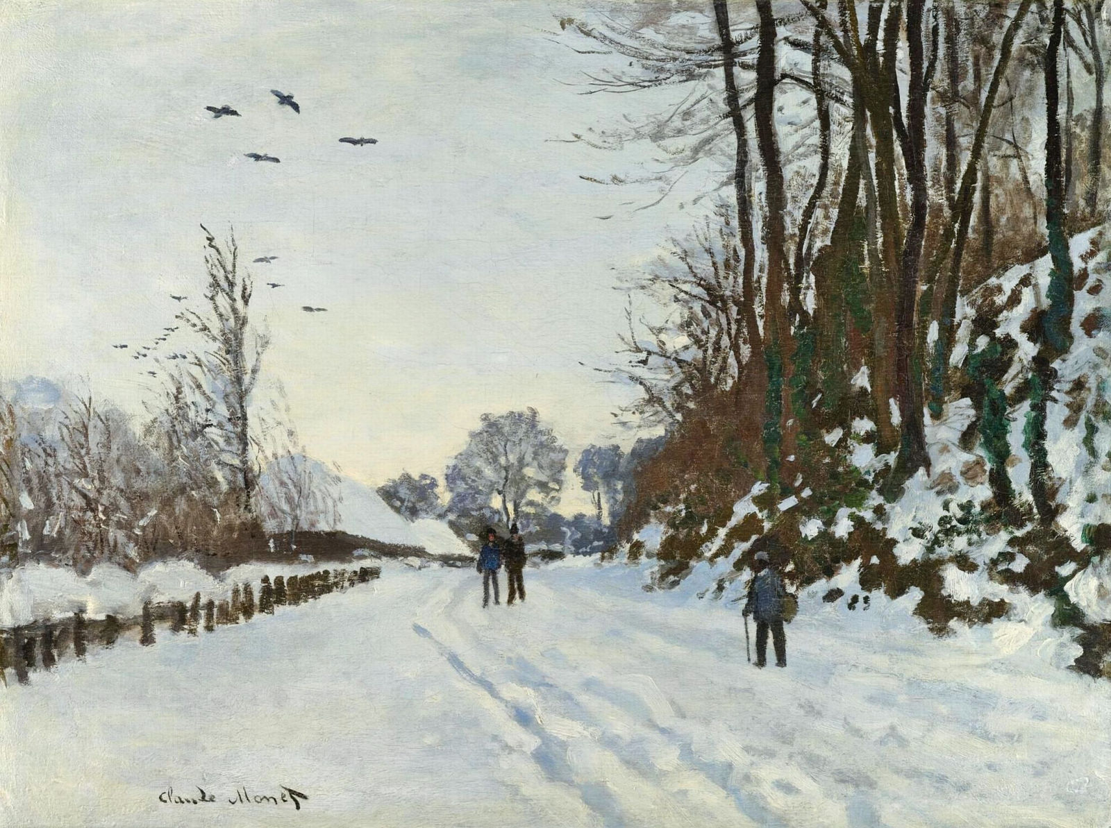 The Road to the Farm of Saint-Simeon in Winter by Claude Monet - 1867 - - Musée d'Orsay