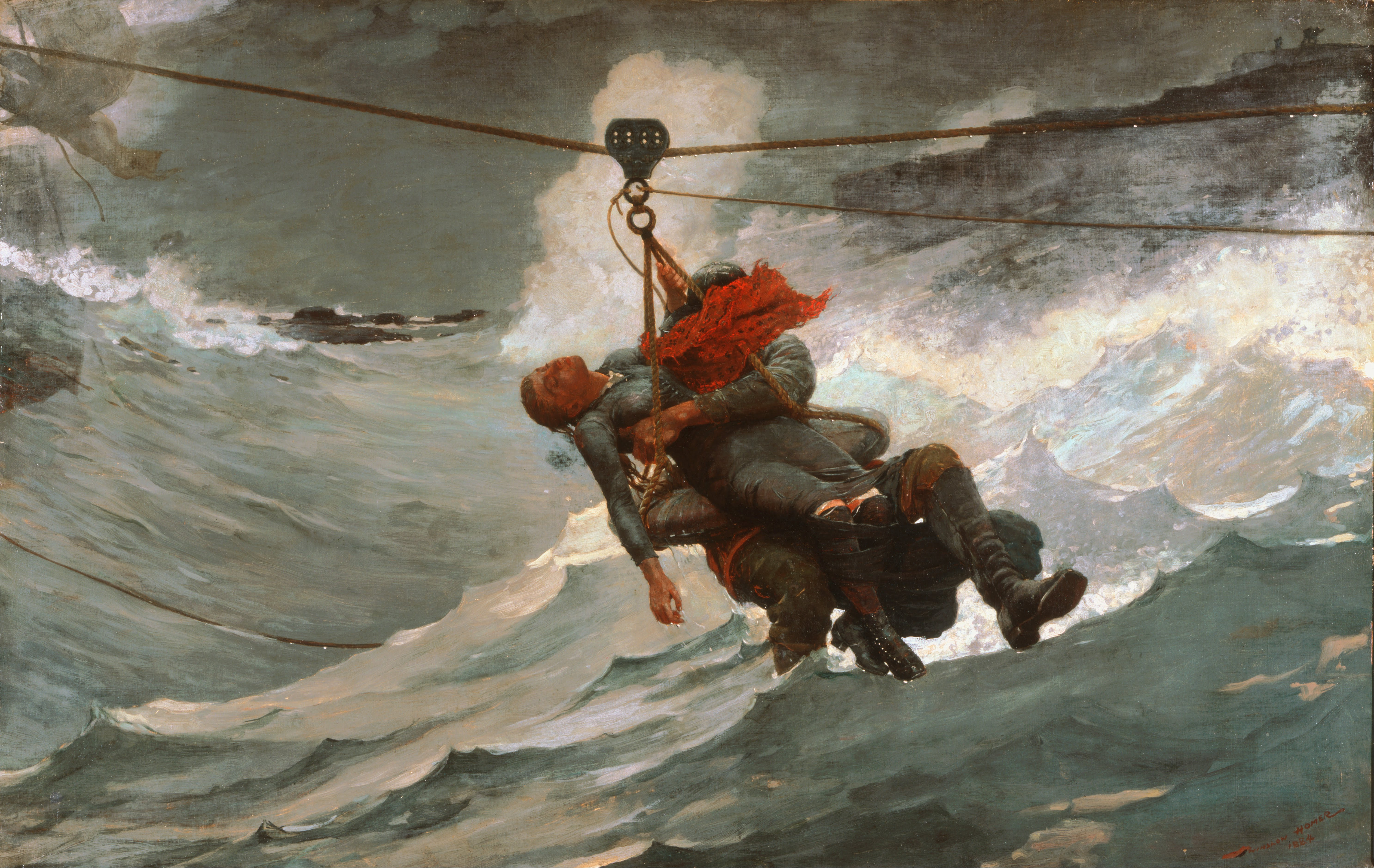 The Life Line by Winslow Homer - 1884 - 44.76 x 28.62 in Philadelphia Museum of Art