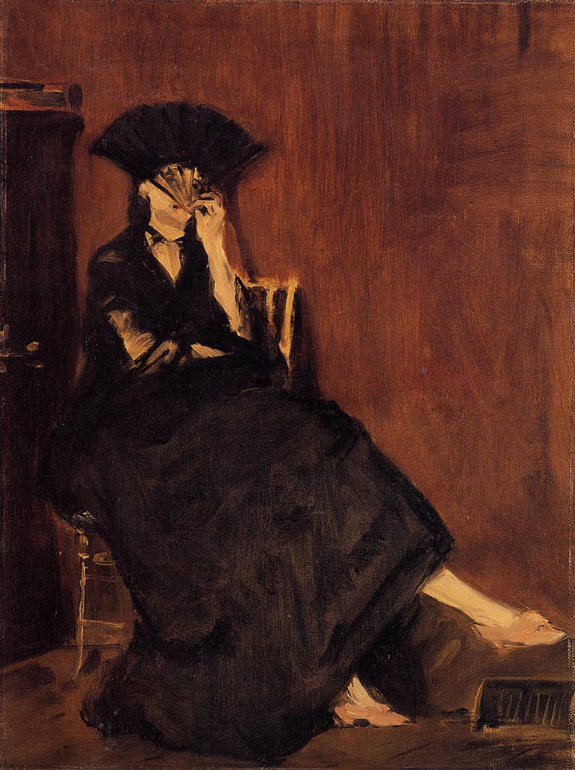 持扇子的貝斯·莫莉索 by Édouard Manet - 1872 - 60 x 45 公分 