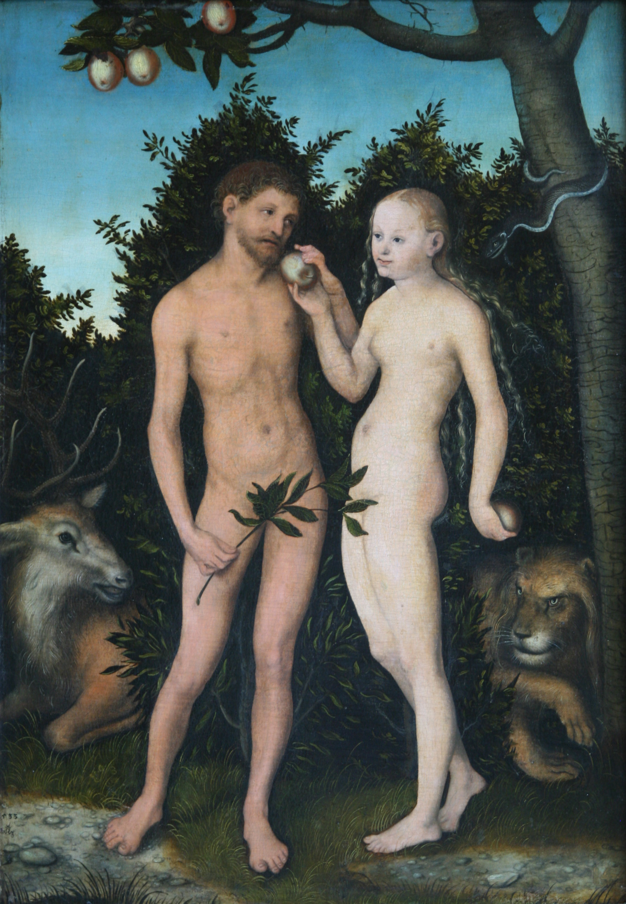 Adam and Eve by Lucas Cranach the Elder - 1533 - no info Bode-Museum