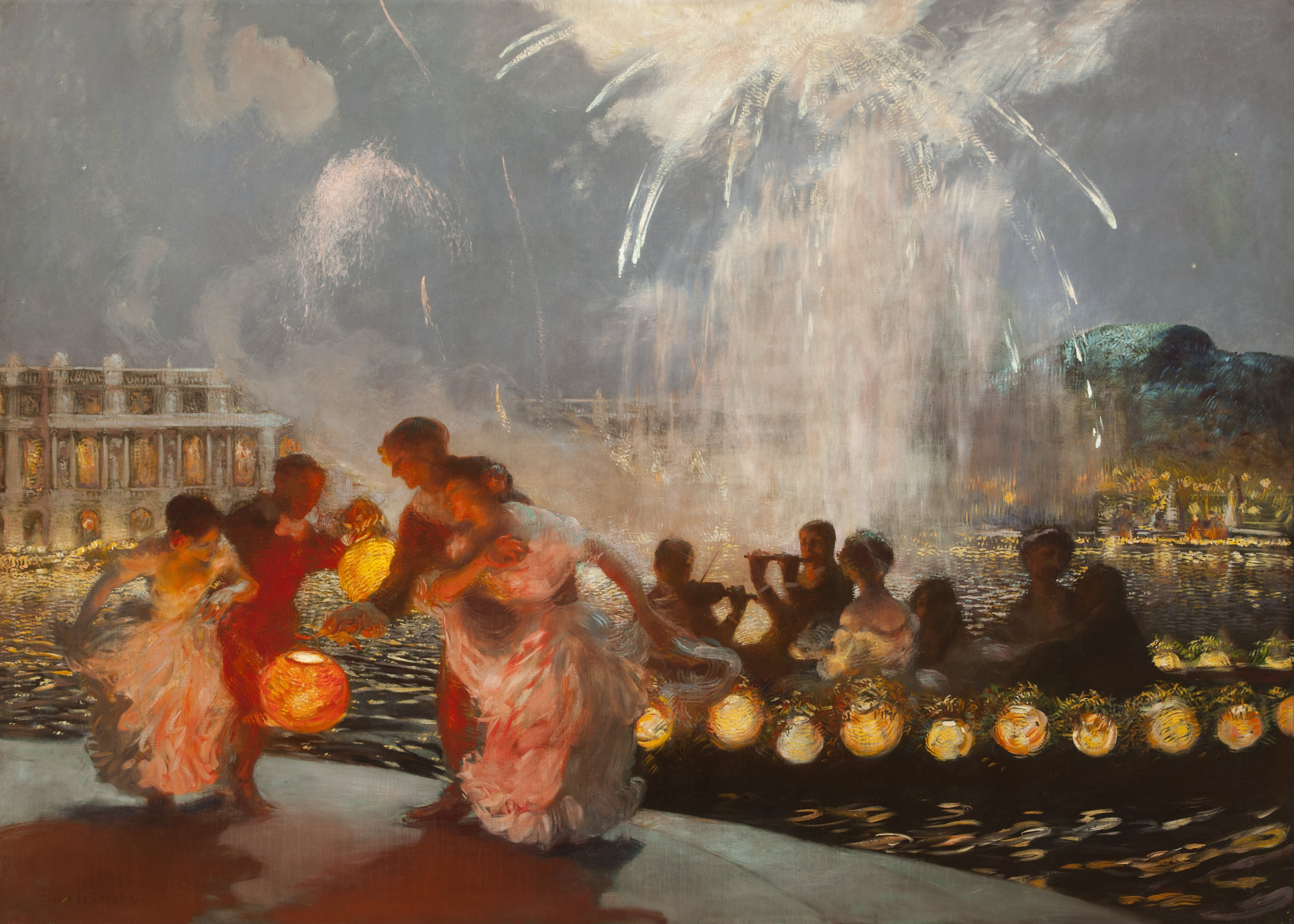 The Joyous Festival by Gaston La Touche - ca. 1906 - 82 1/2 x 113 1/2 inches Dixon Gallery and Gardens