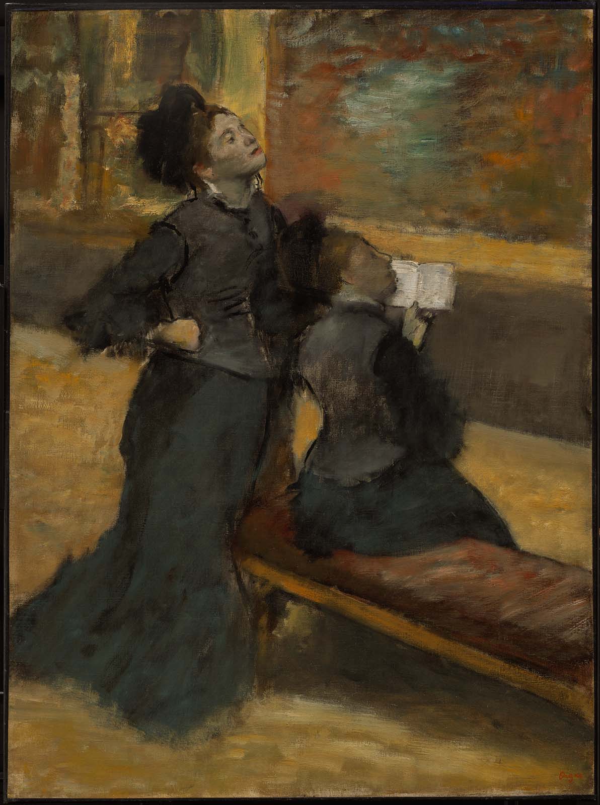 参观博物馆 by 埃德加 德加 - 大约1879 - 1890 - 68 x 91.8 cm 